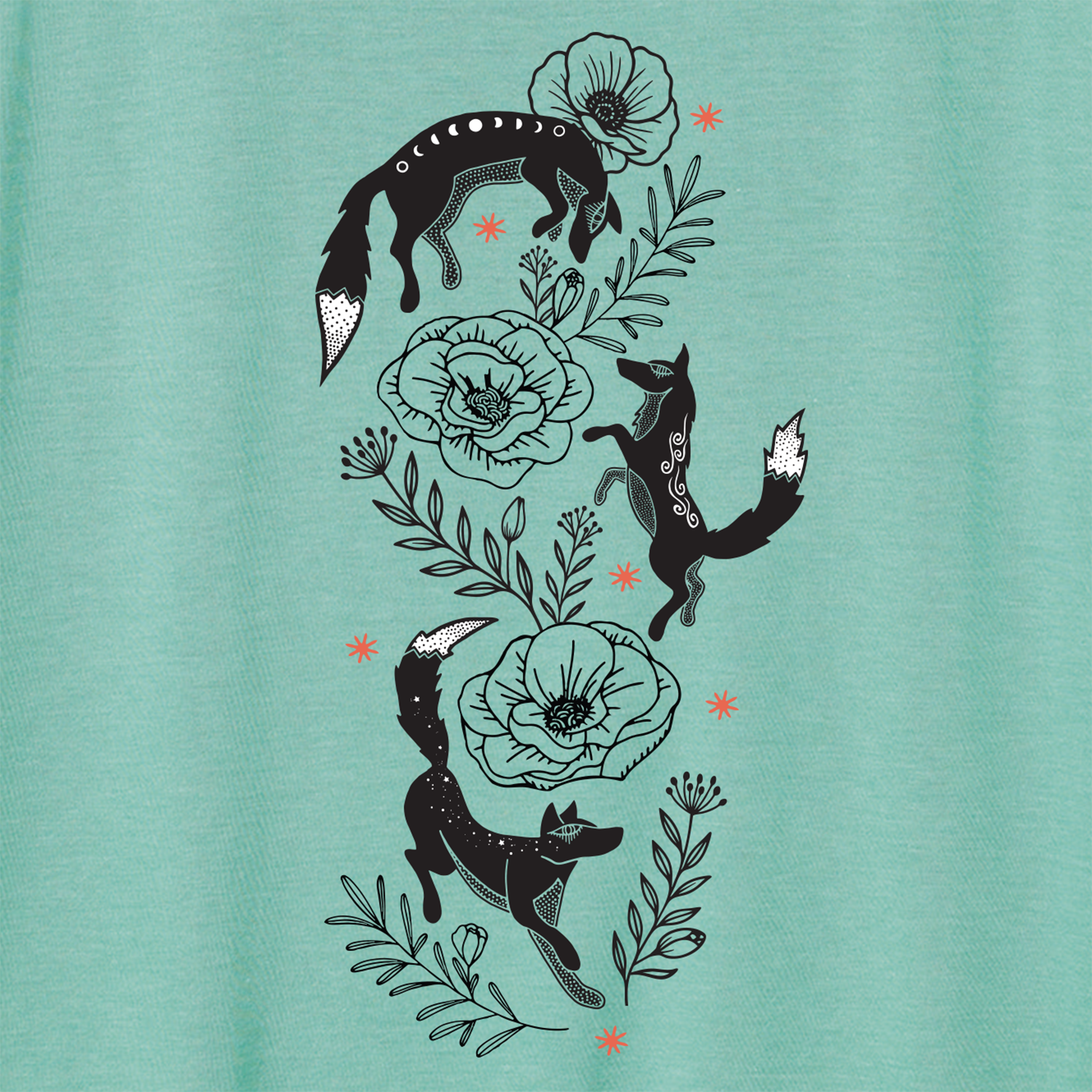 Fox Flowers Relaxed Tee