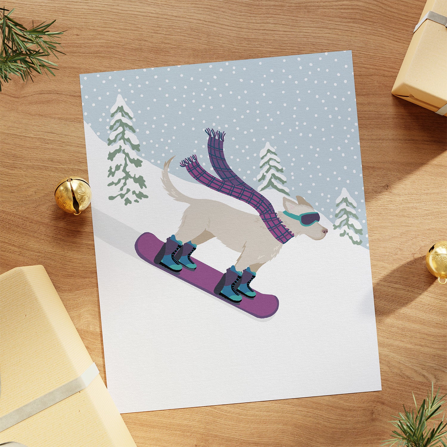 Snowboard Dog - Card