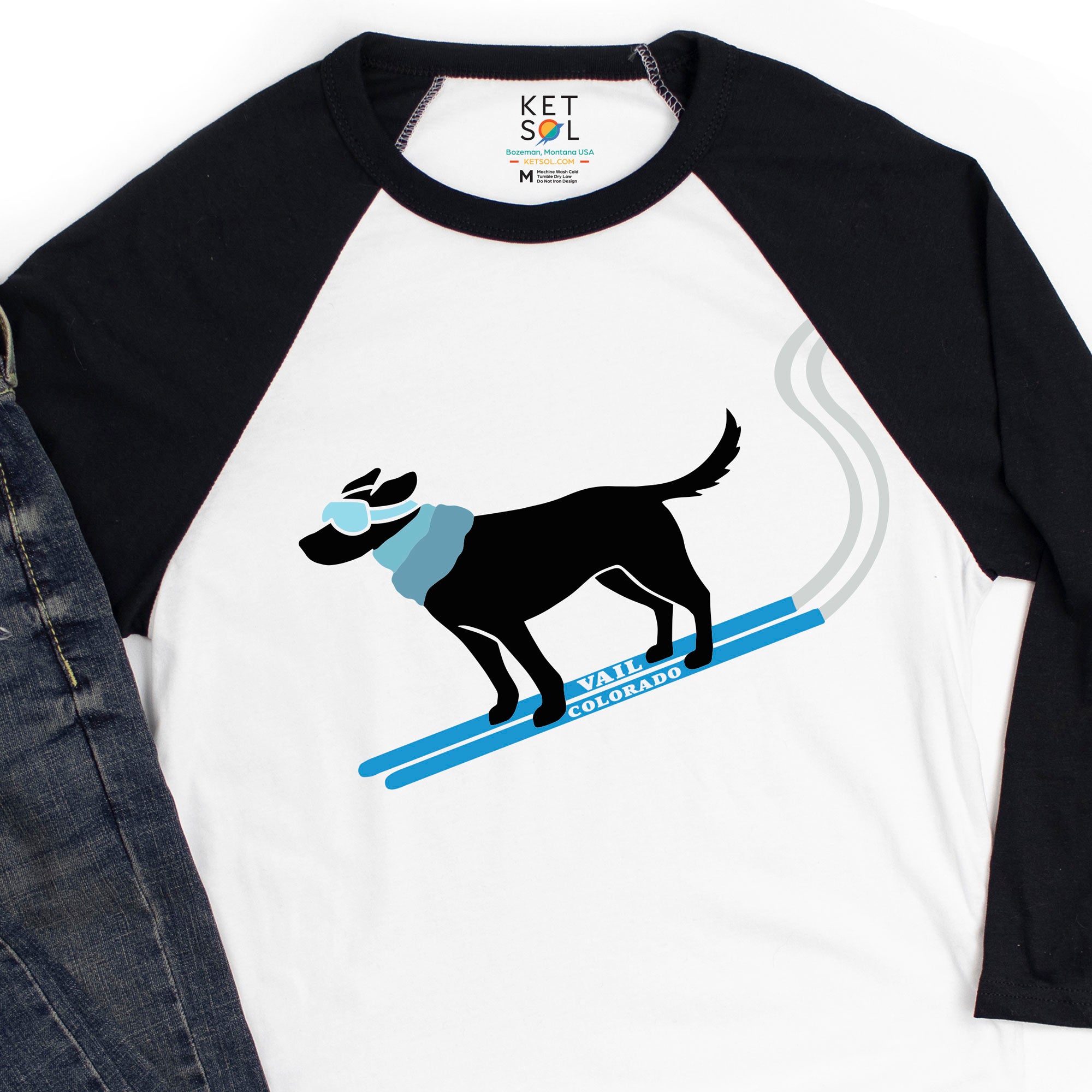 Lab Ski Baseball Tee | Vail, Colorado