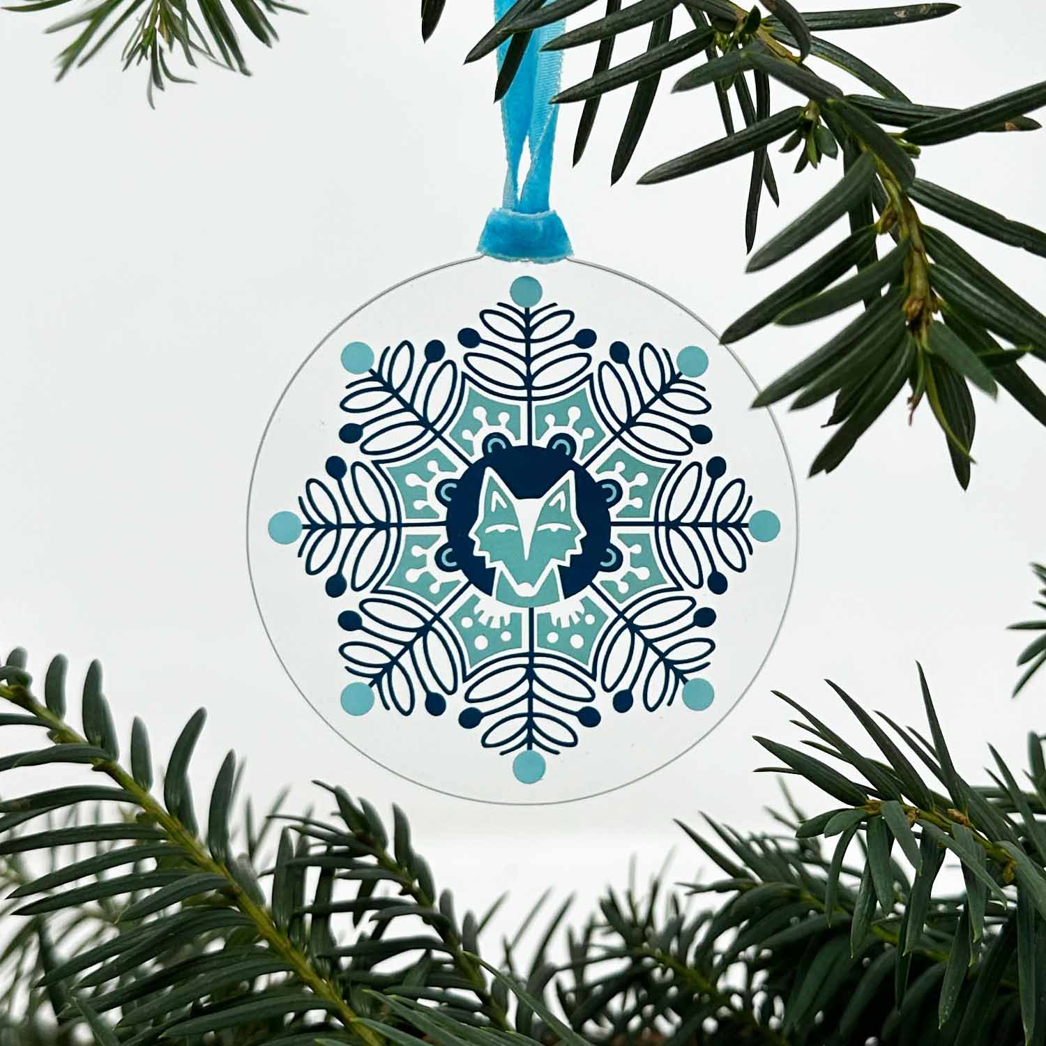 Blue Fox Ornament
