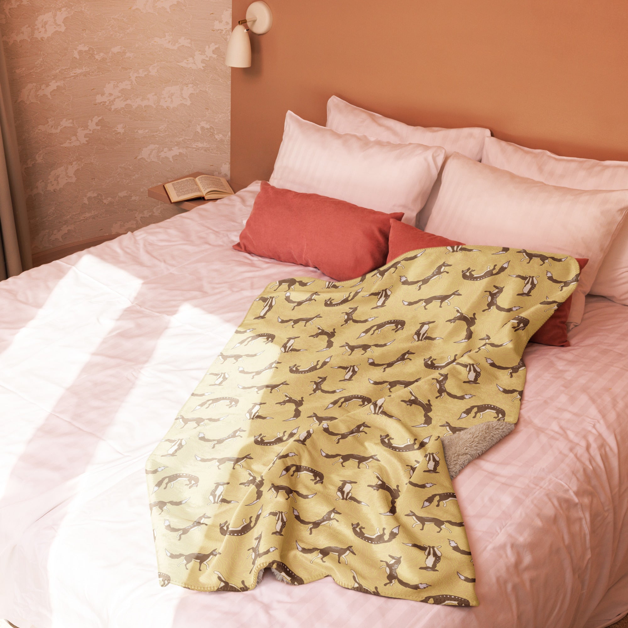 Butter Foxes Sherpa blanket