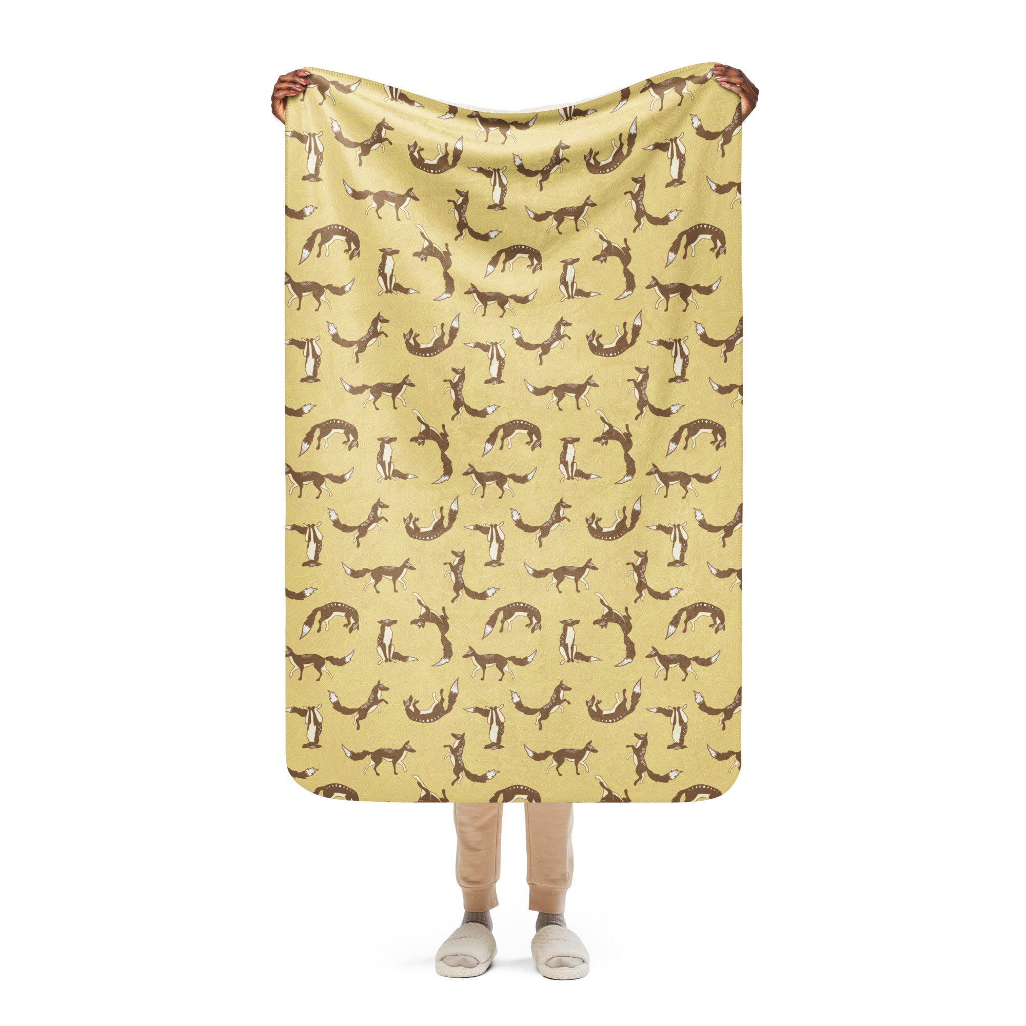 Butter Foxes Sherpa blanket