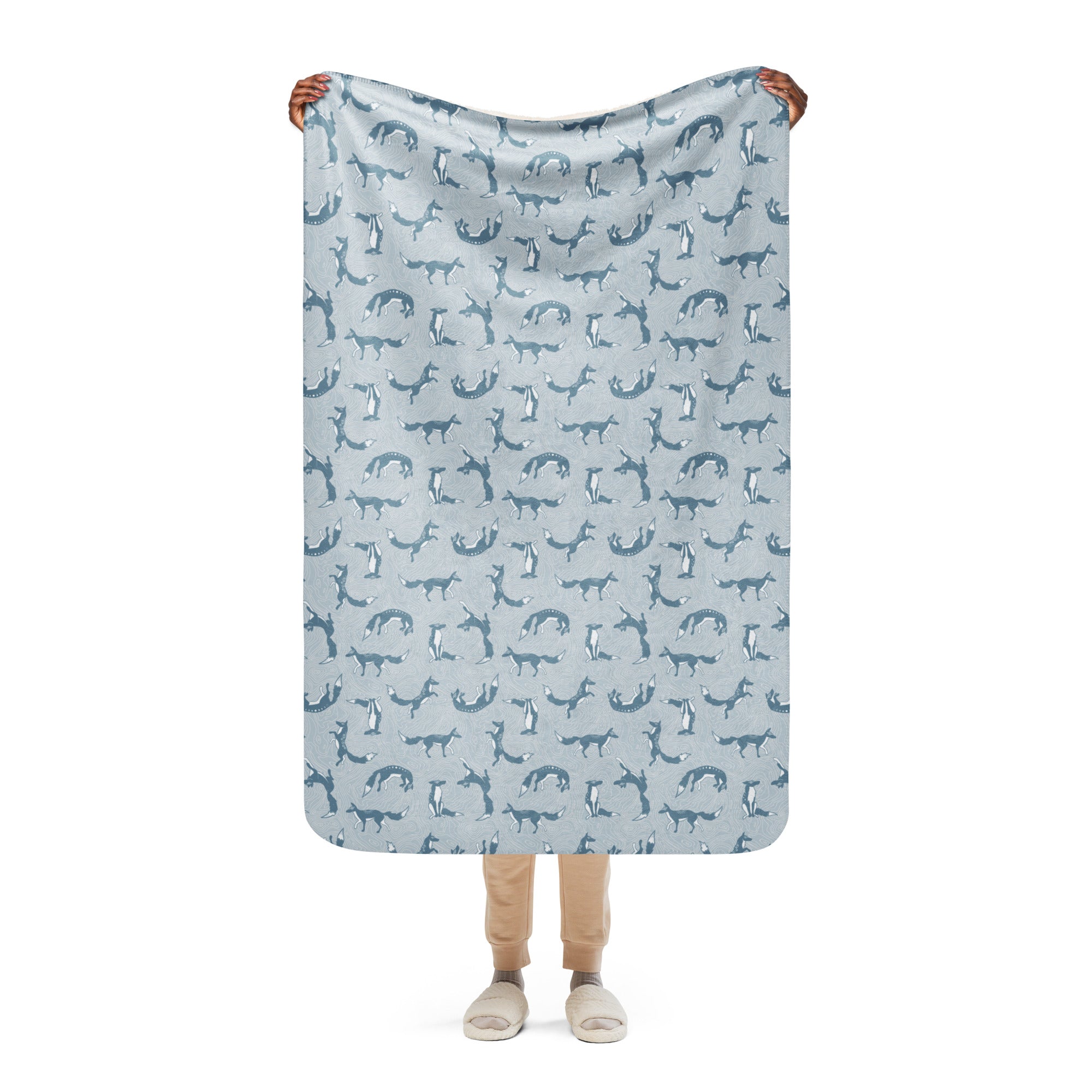Blue Foxes Sherpa blanket