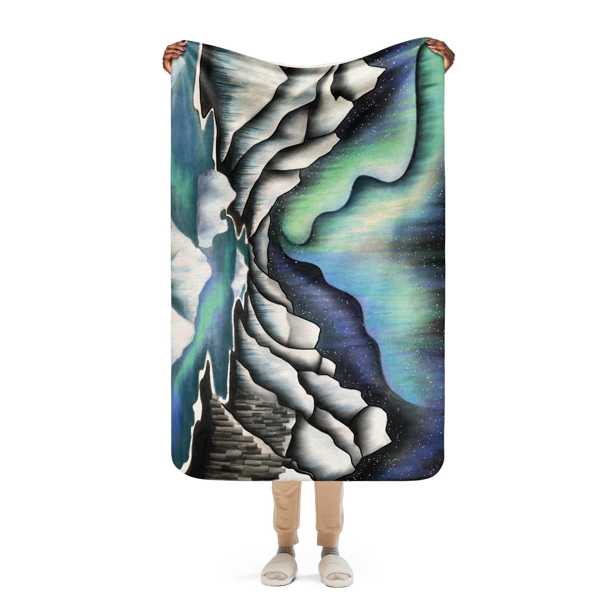 Northern Lights Sherpa Blanket