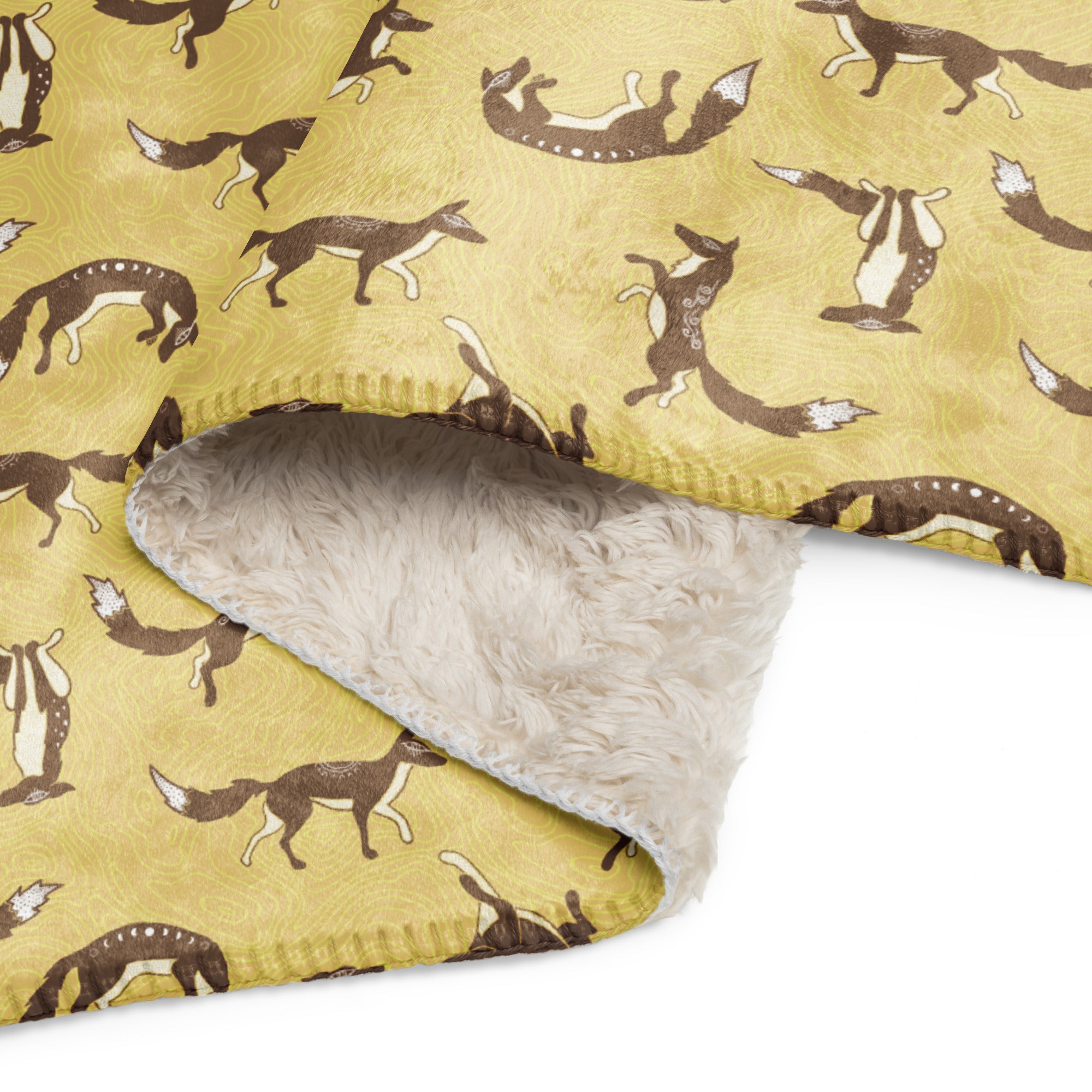 Butter Foxes Sherpa blanket