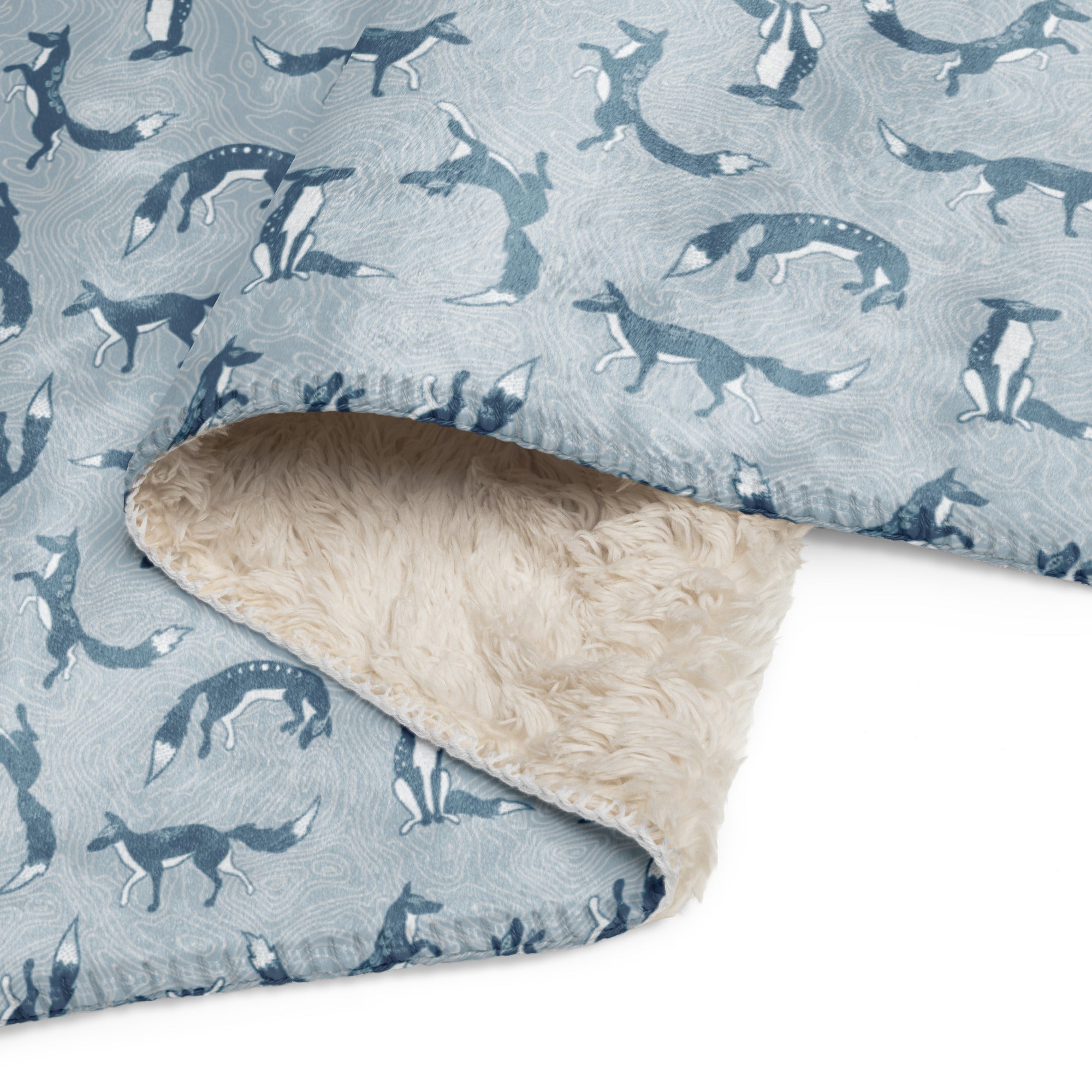 Blue Foxes Sherpa blanket