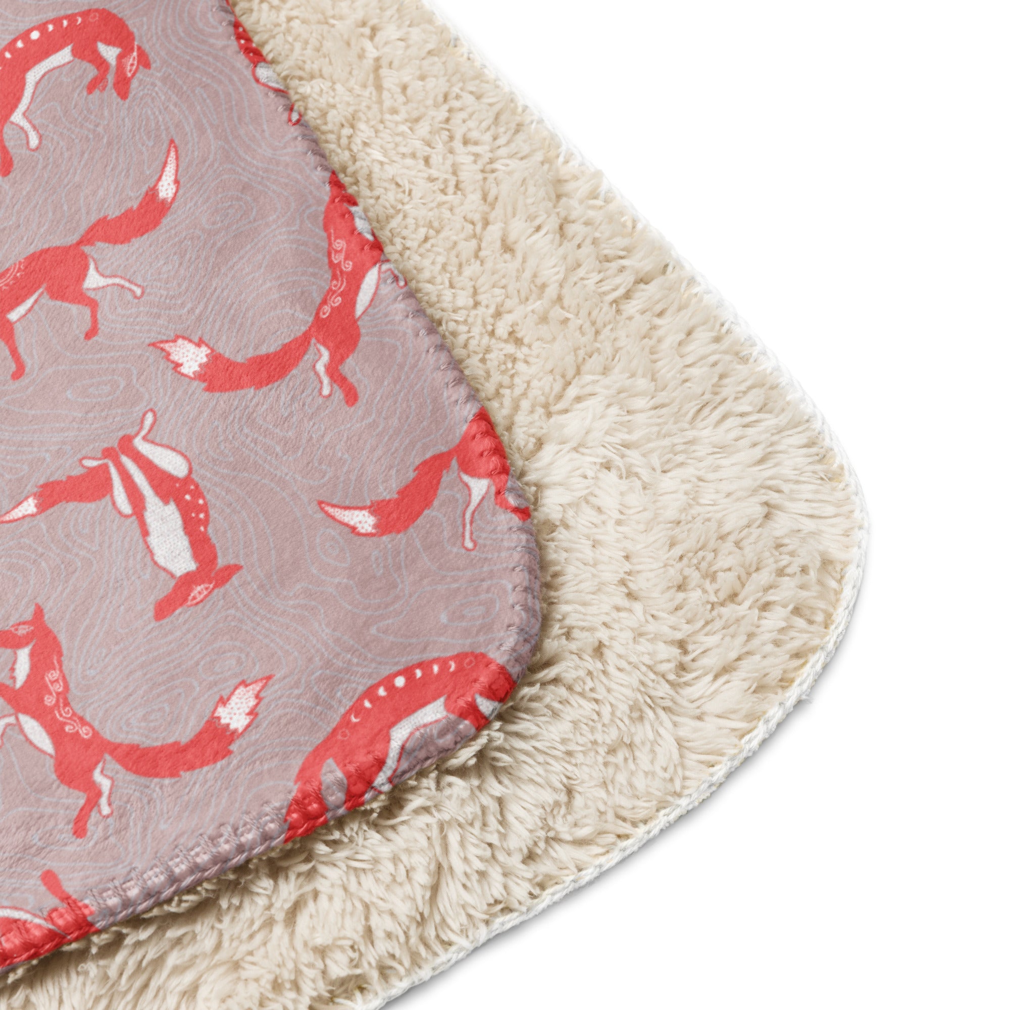 Pink Foxes Sherpa blanket