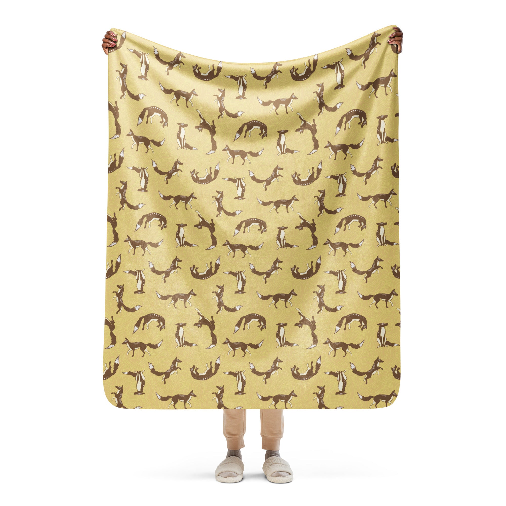 Butter Foxes Sherpa blanket