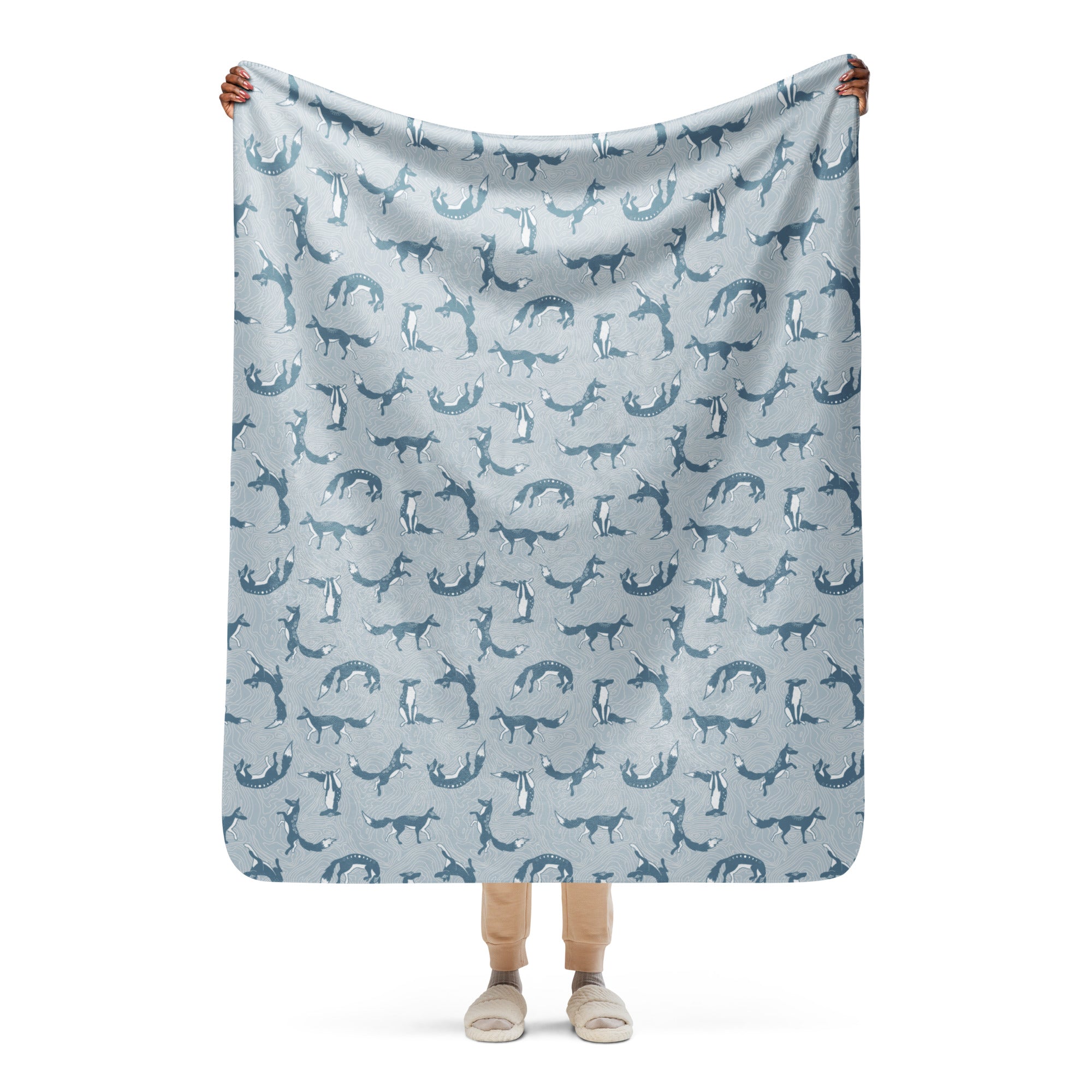 Blue Foxes Sherpa blanket