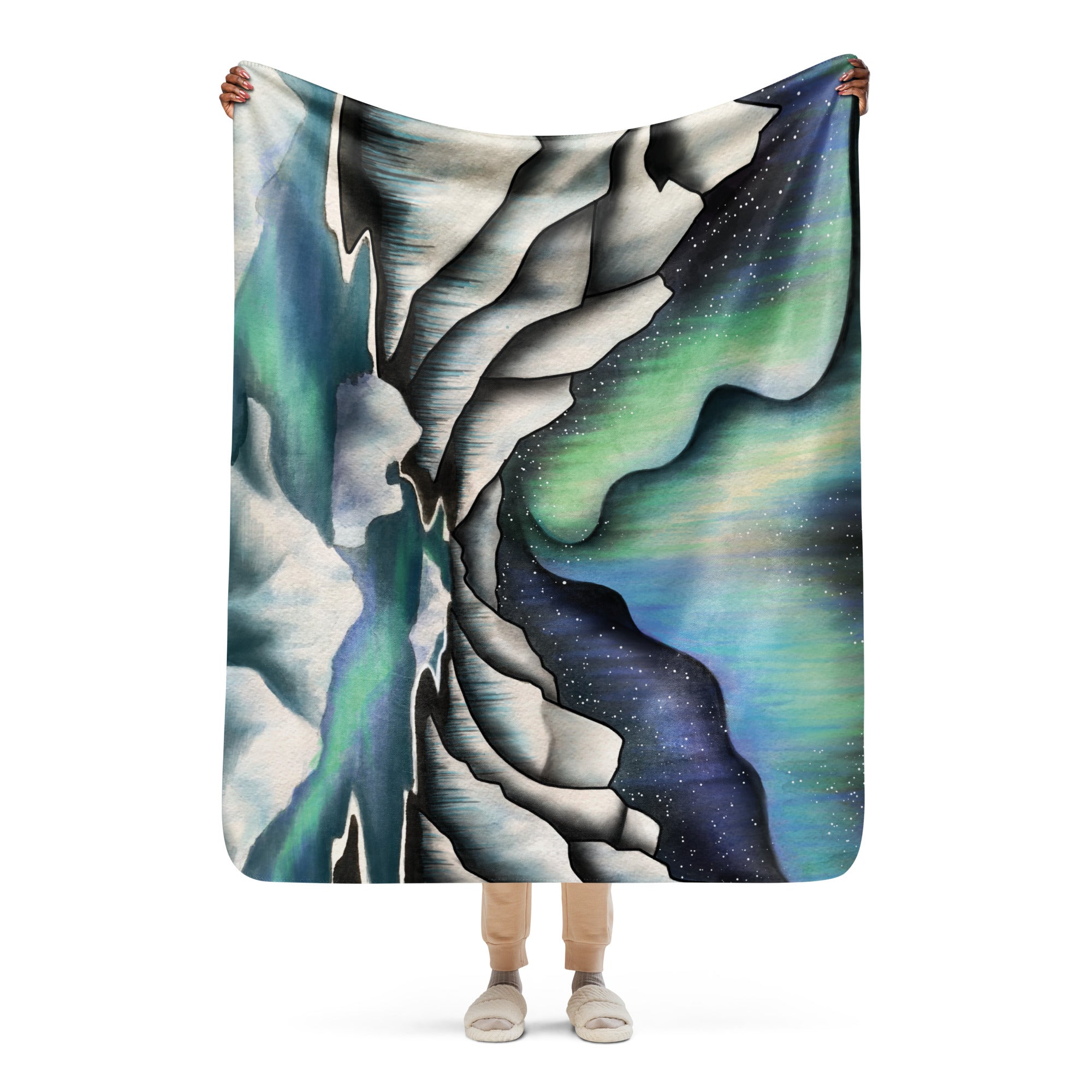 Northern Lights Sherpa Blanket