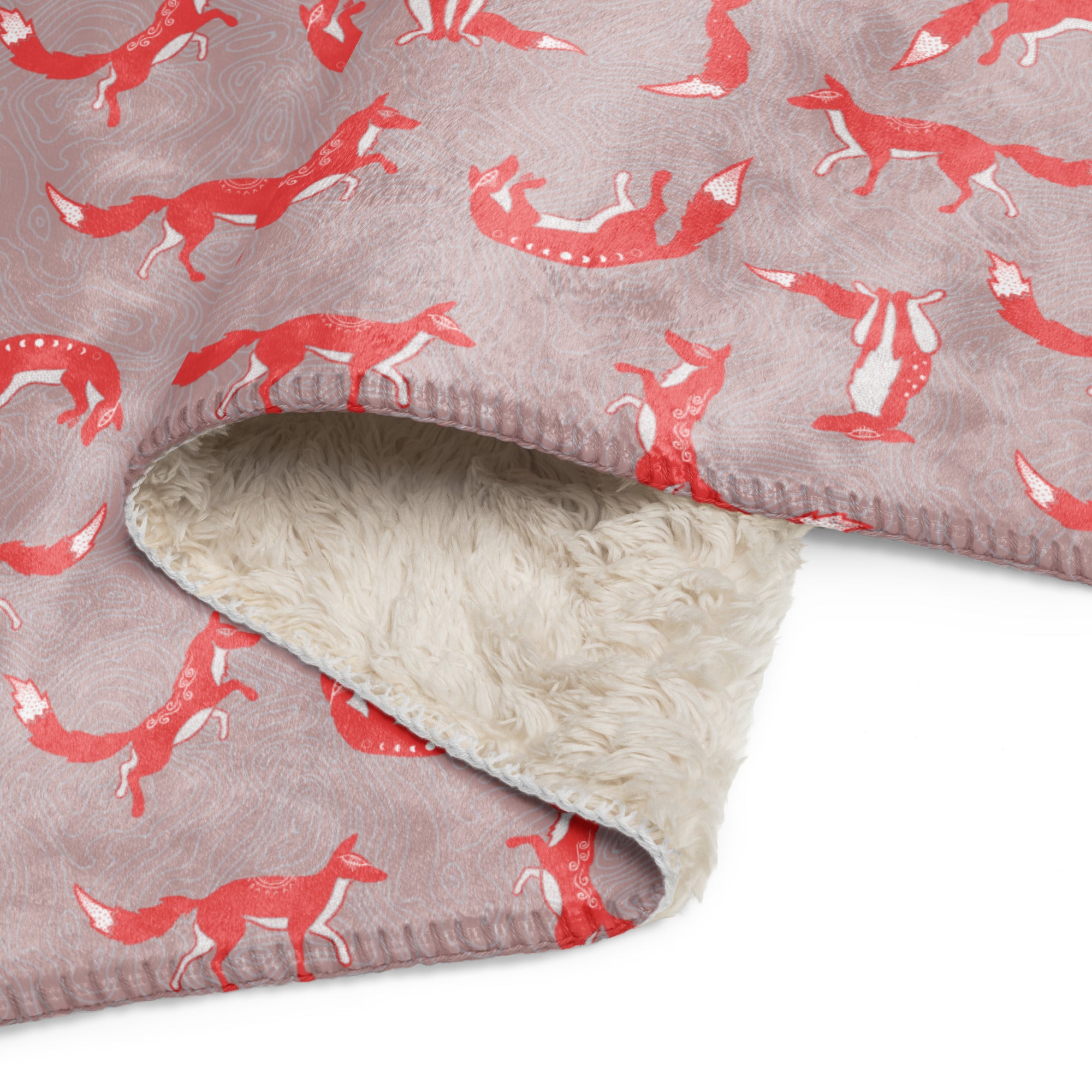 Pink Foxes Sherpa blanket