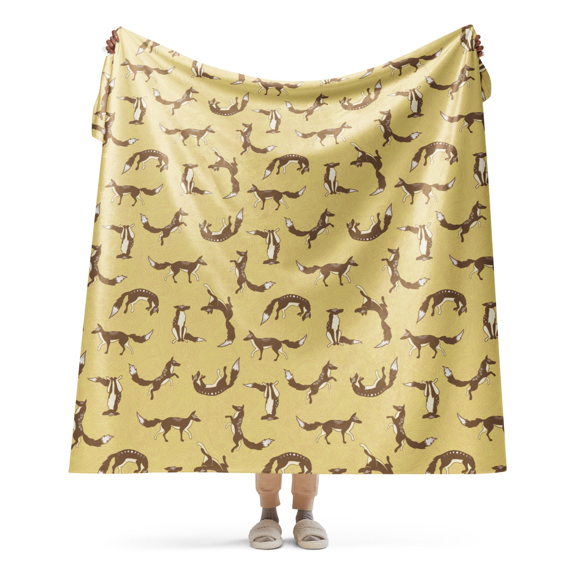 Butter Foxes Sherpa blanket