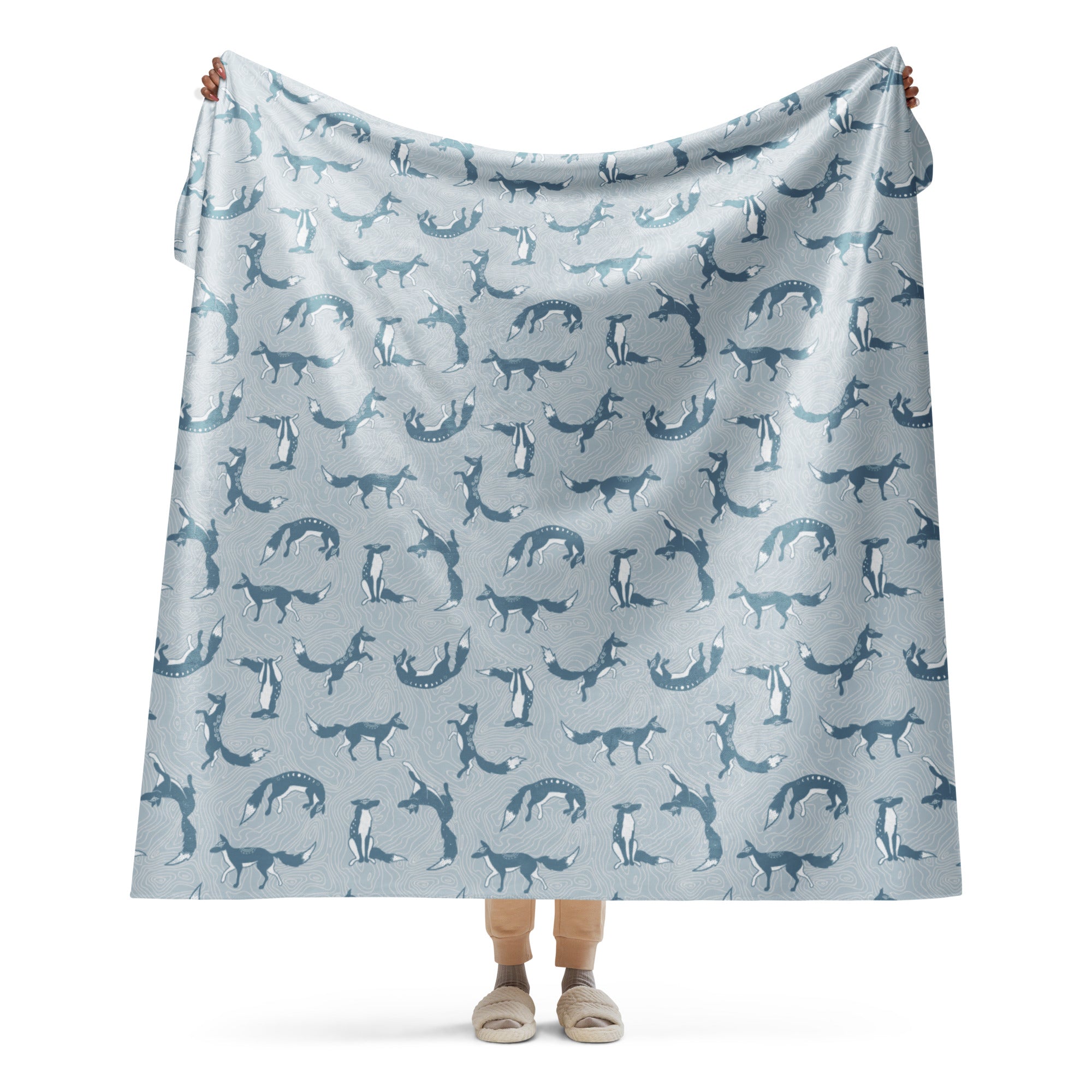 Blue Foxes Sherpa blanket