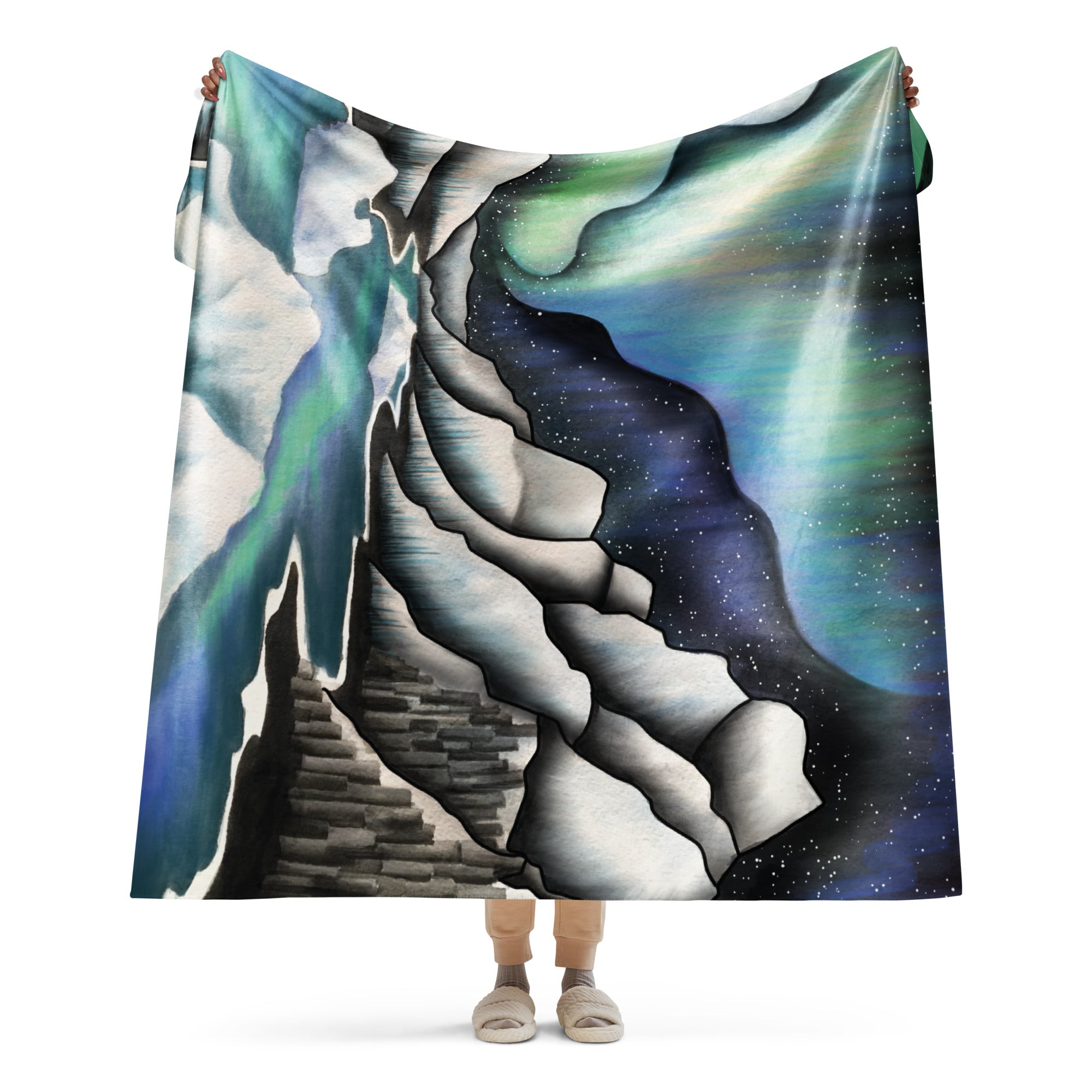 Northern Lights Sherpa Blanket