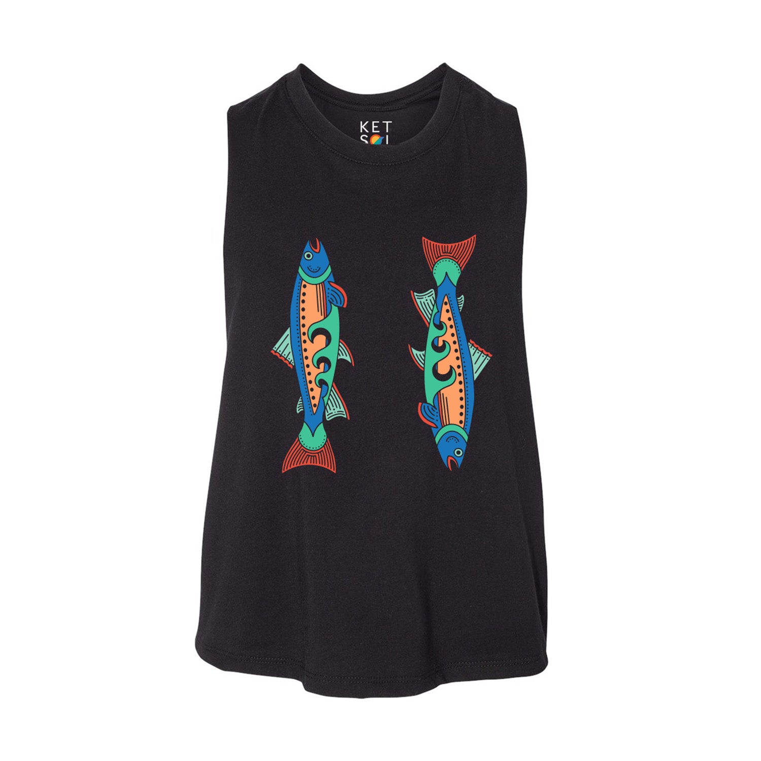 Trout Crop Tank Top | Black