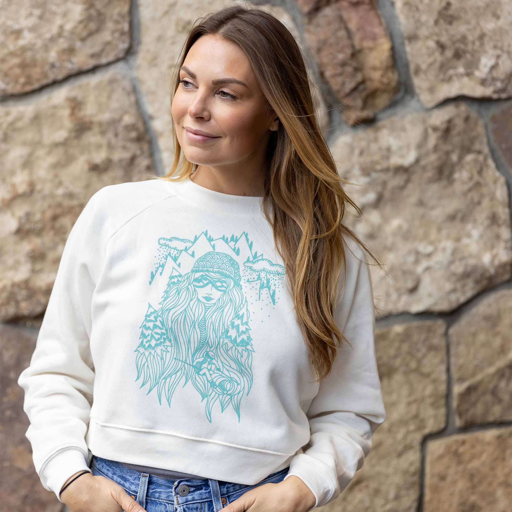 Ski Girl Mid Length Pullover | Snow - Ketsol