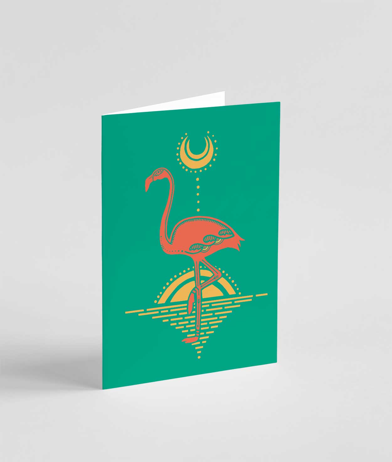 Flamingo Note Card | Green - Ketsol
