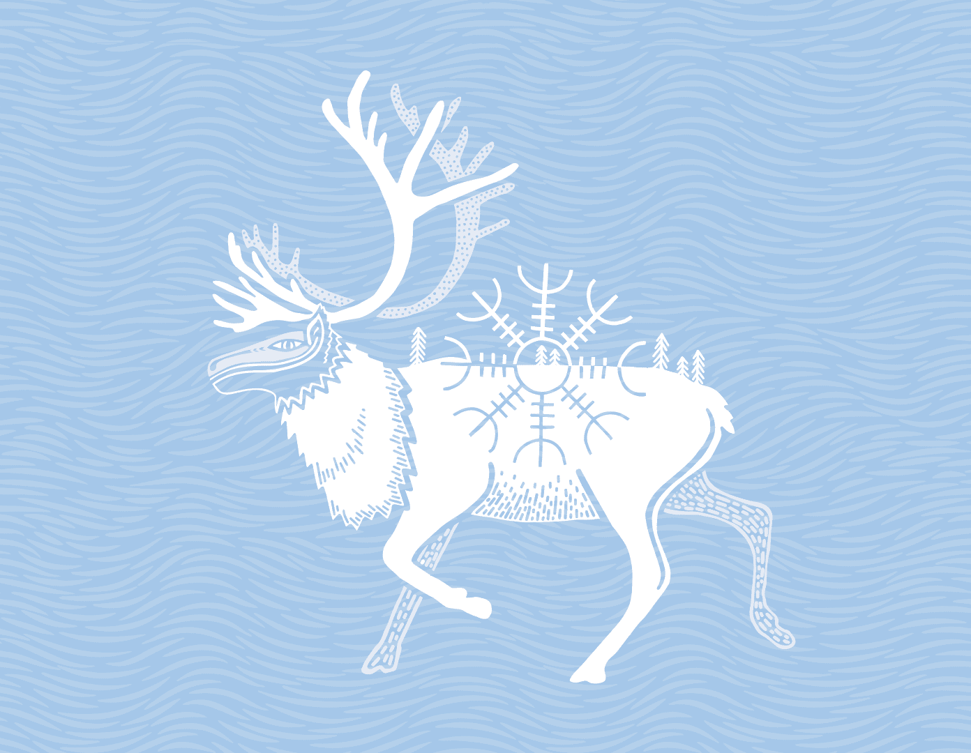 Icelandic Caribou Greeting Card - Ketsol