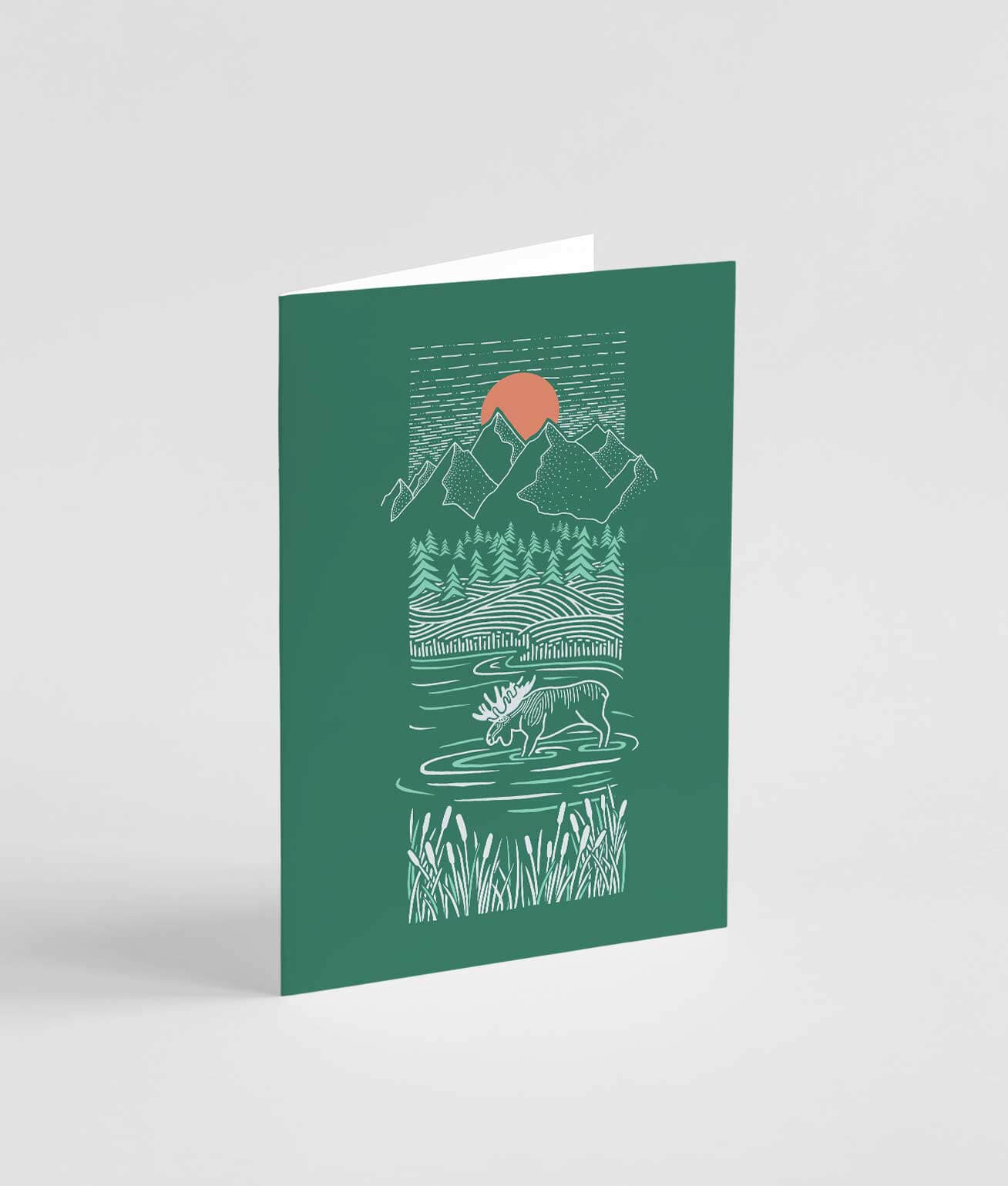 Piney Moose Greeting Card - Ketsol