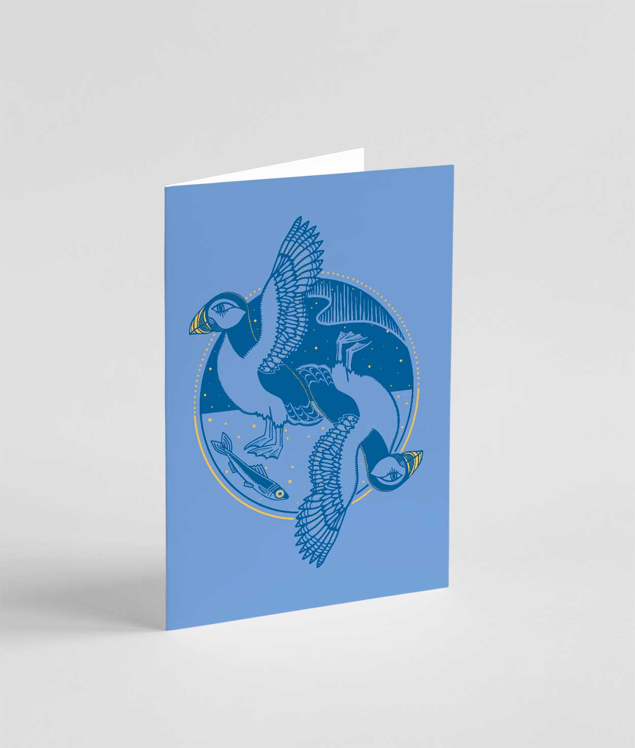 Puffins Note Card | Indigo - Ketsol