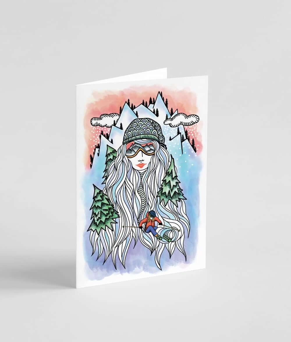 Ski Girl Greeting Card - Ketsol
