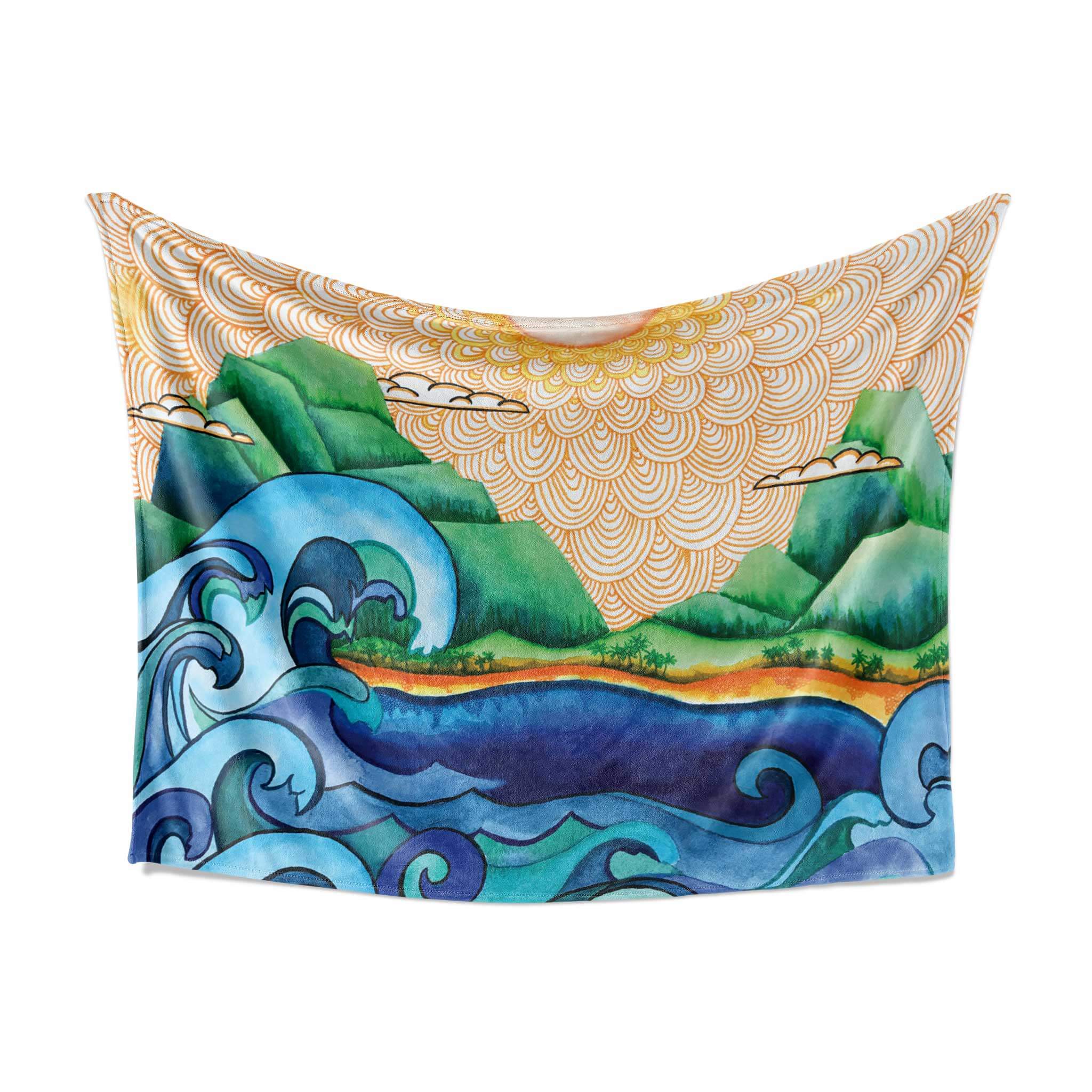 Yokohama Blanket | Fleece Throw Blanket - Ketsol