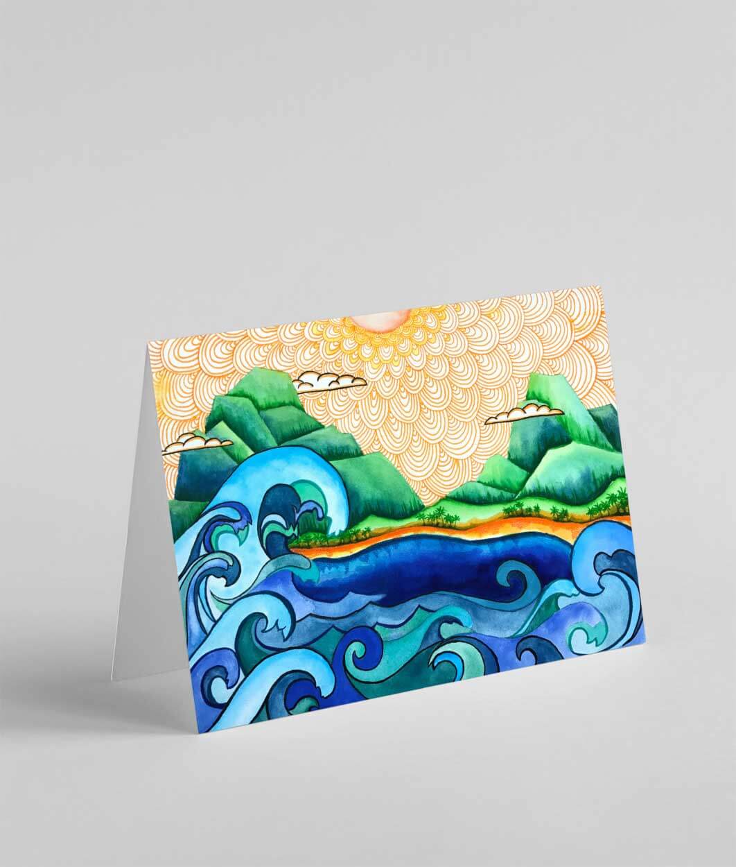 Yokohama Beach Greeting Card - Ketsol