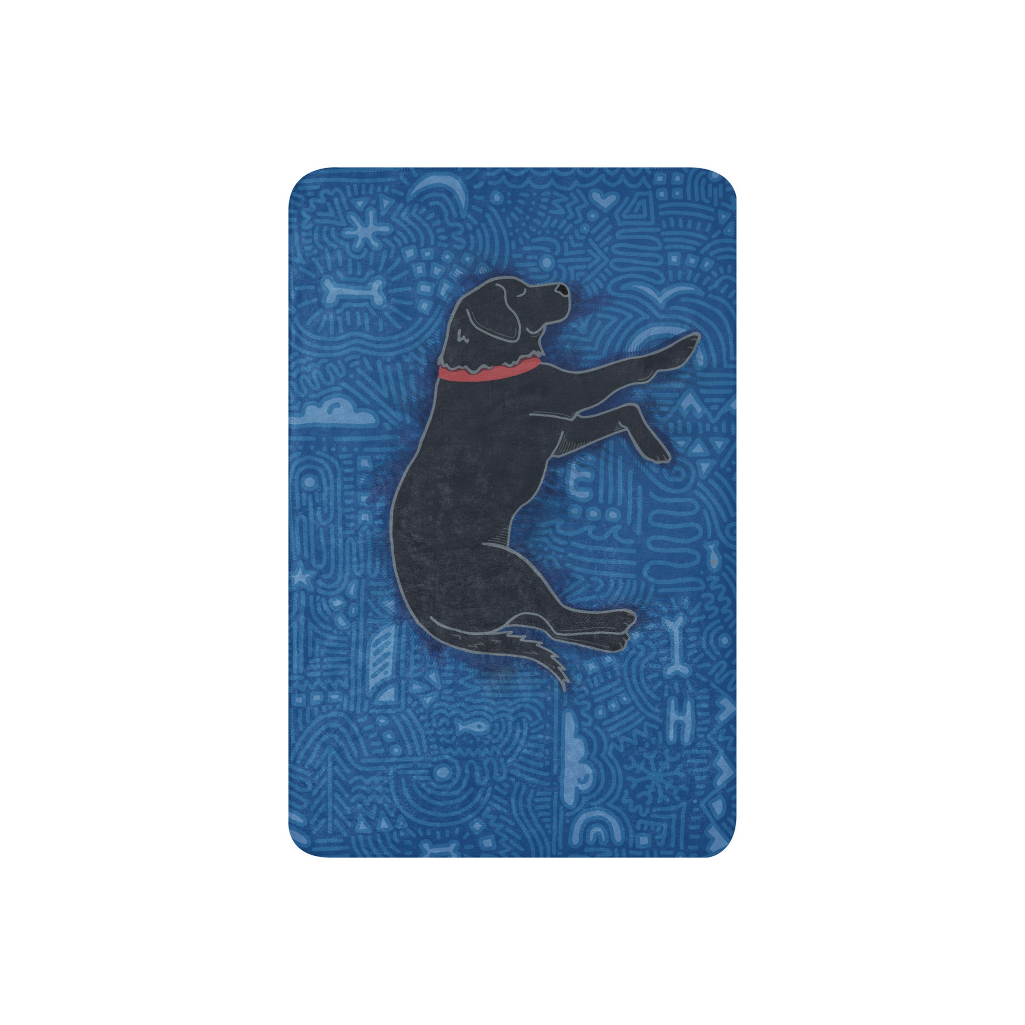 Black Lab illustration blanket – soft throw for pet owners