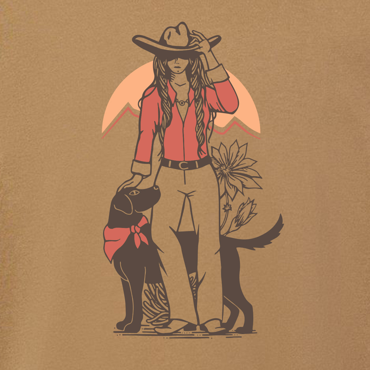 Cowgirl and Lab Onesie