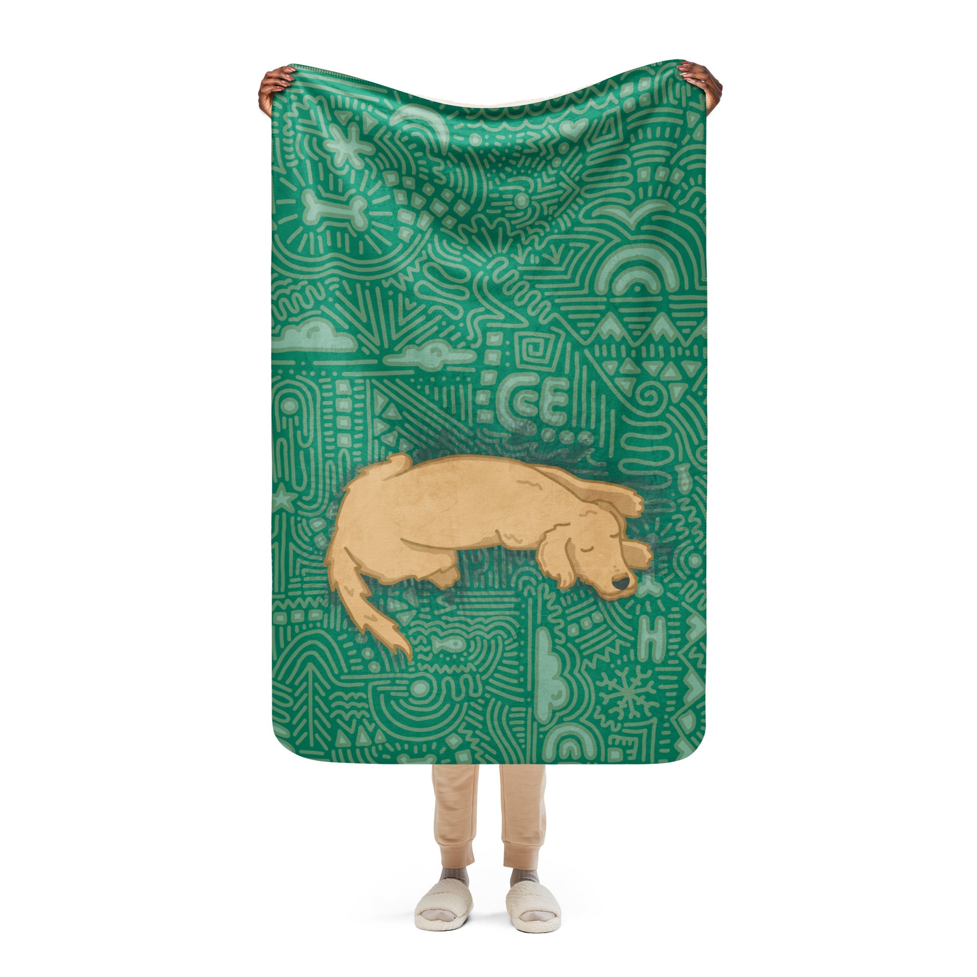 Golden Retriever sherpa blanket – cozy dog lover gift