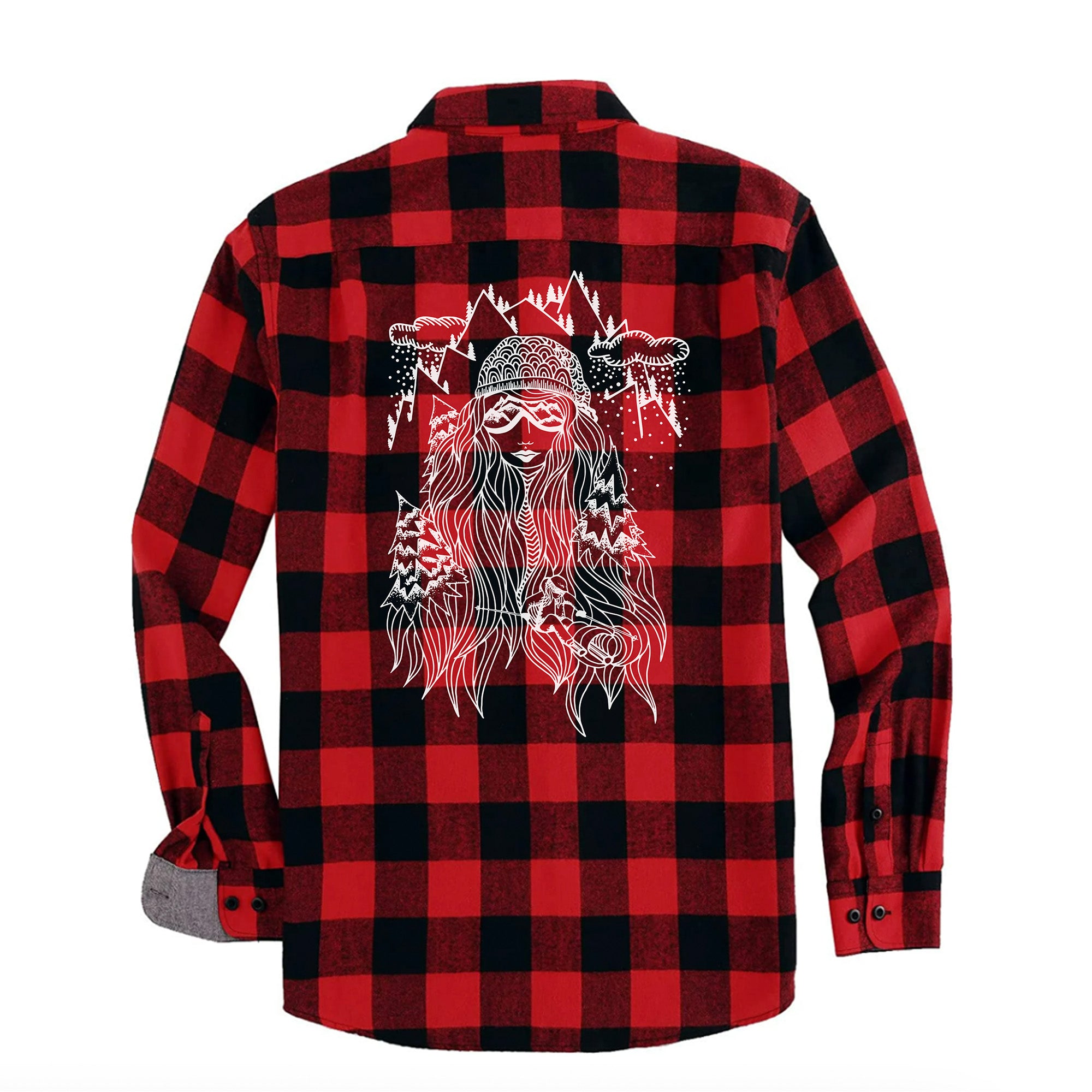 NEW Ski Girl Buffalo Plaid Button Down Shirt - Women's