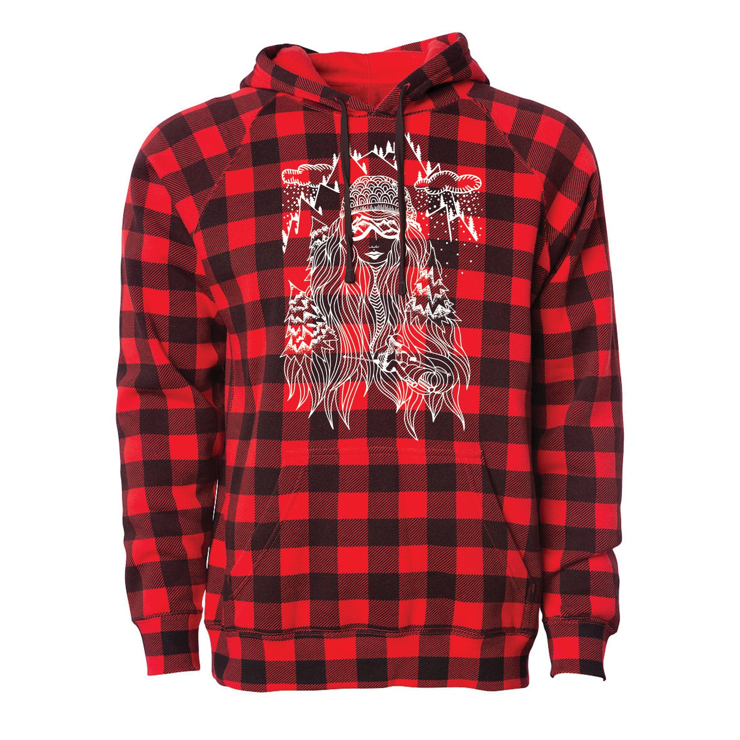 Ski Girl Fleece Hoodie | Buffalo Plaid