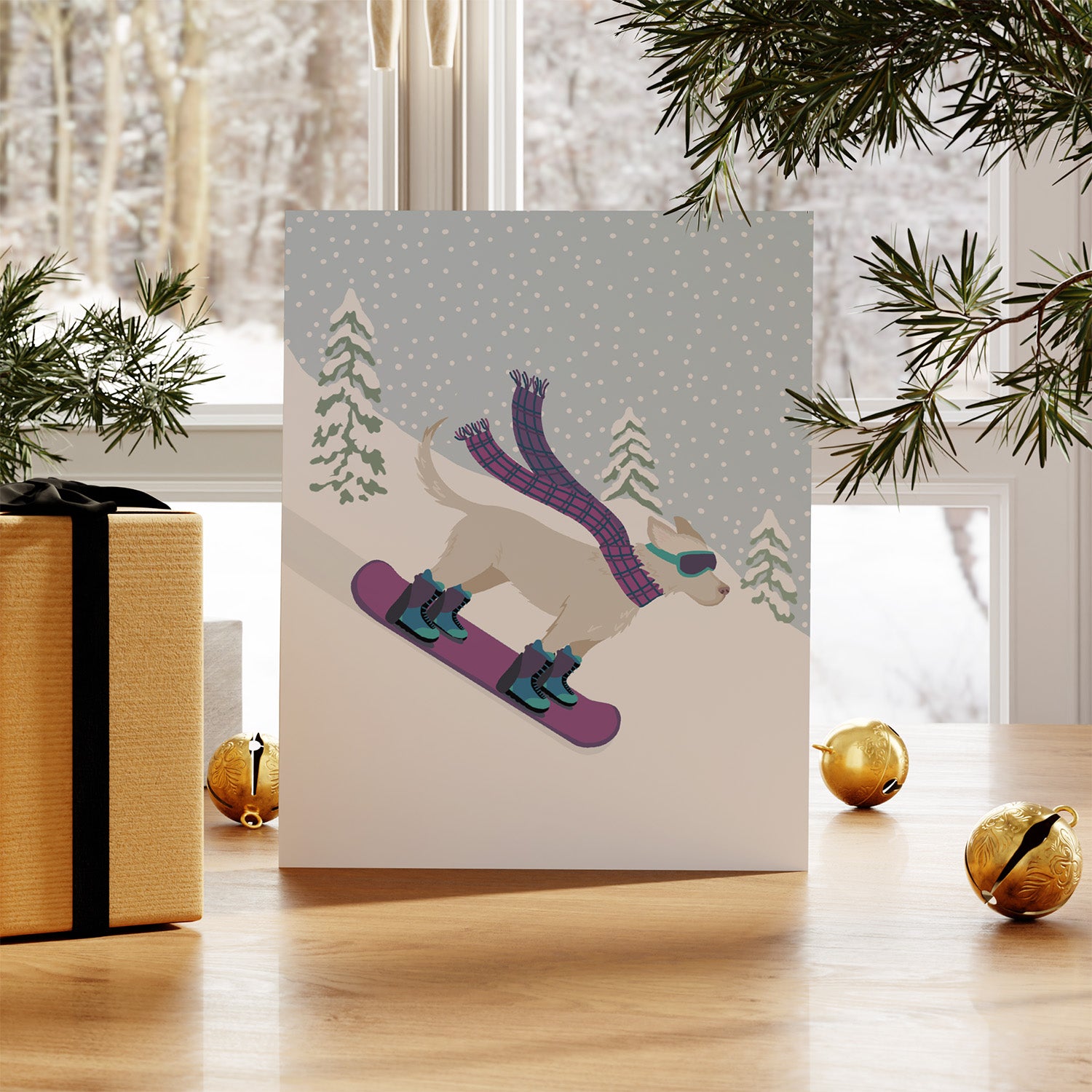 Snowboard Dog - Card