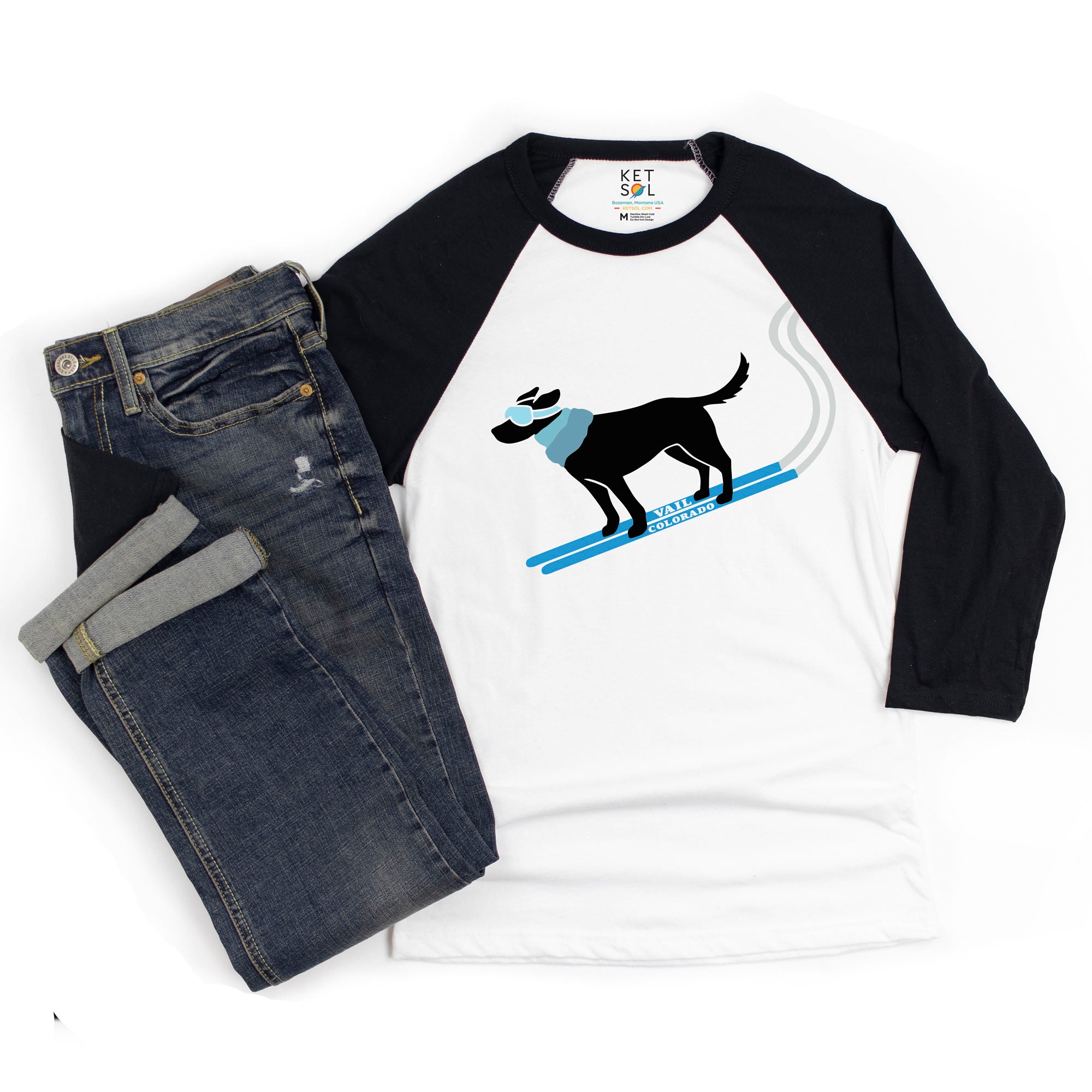 Lab Ski Baseball Tee | Vail, Colorado