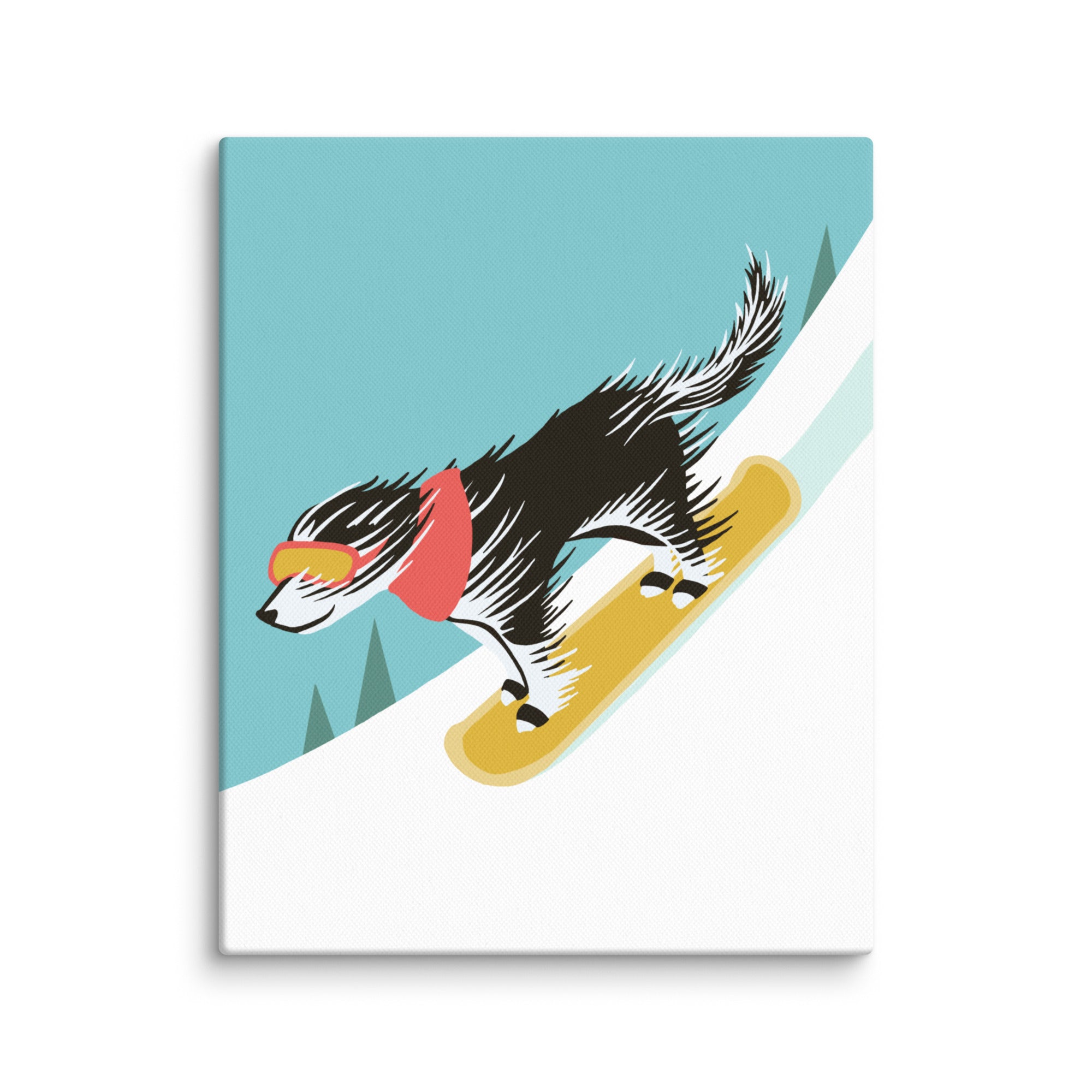 Scruffy Dog Snowboarding - Print