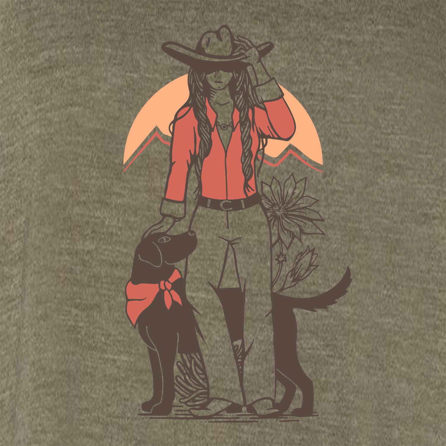 Cowgirl Crop Tank Top | Heather Olive