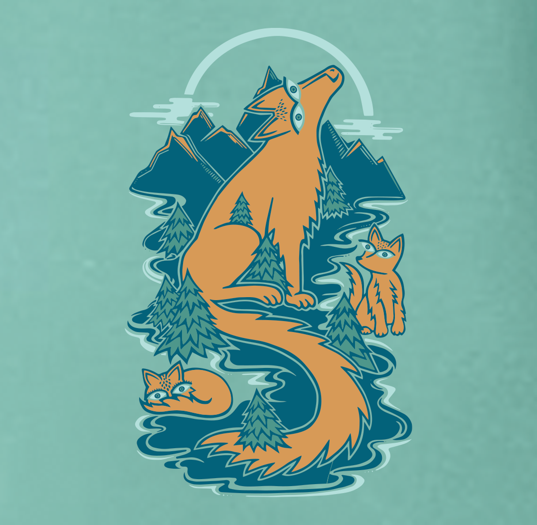 Fox Family Onesie Romper // Long Sleeve - Iceberg