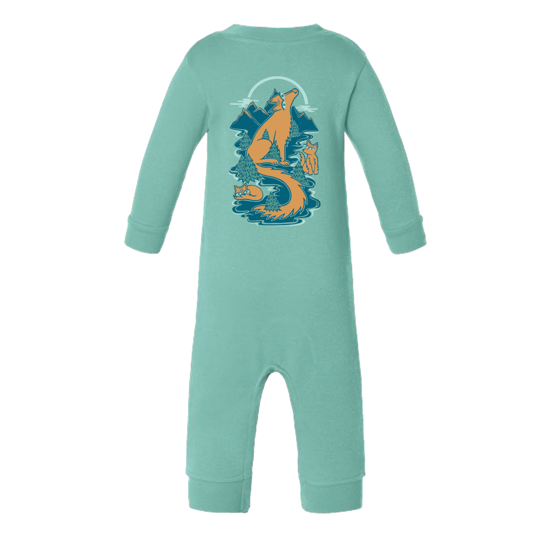 Fox Family Onesie Romper // Long Sleeve - Iceberg