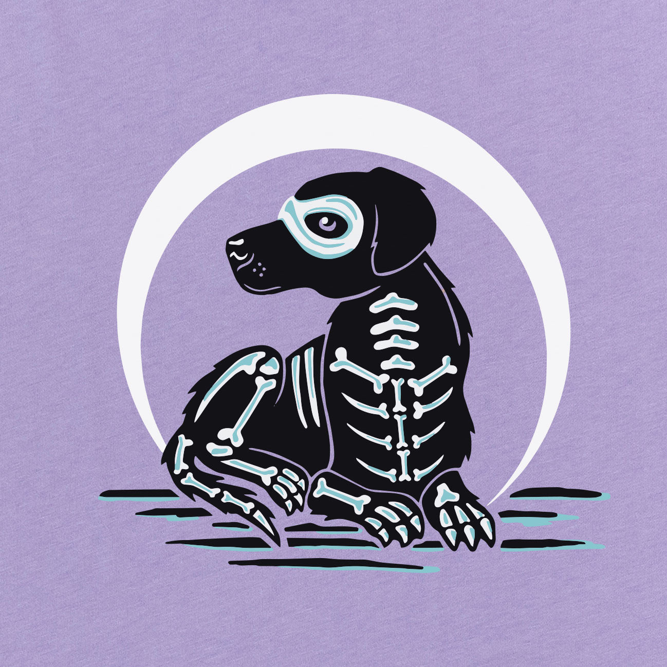 Halloween Black Lab Skeleton | Long Sleeve Graphic-Tee