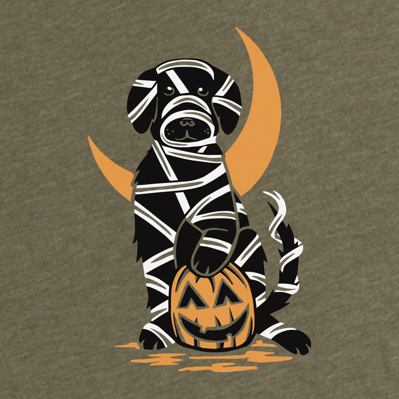 Halloween Black Lab Mummy Graphic-Tee