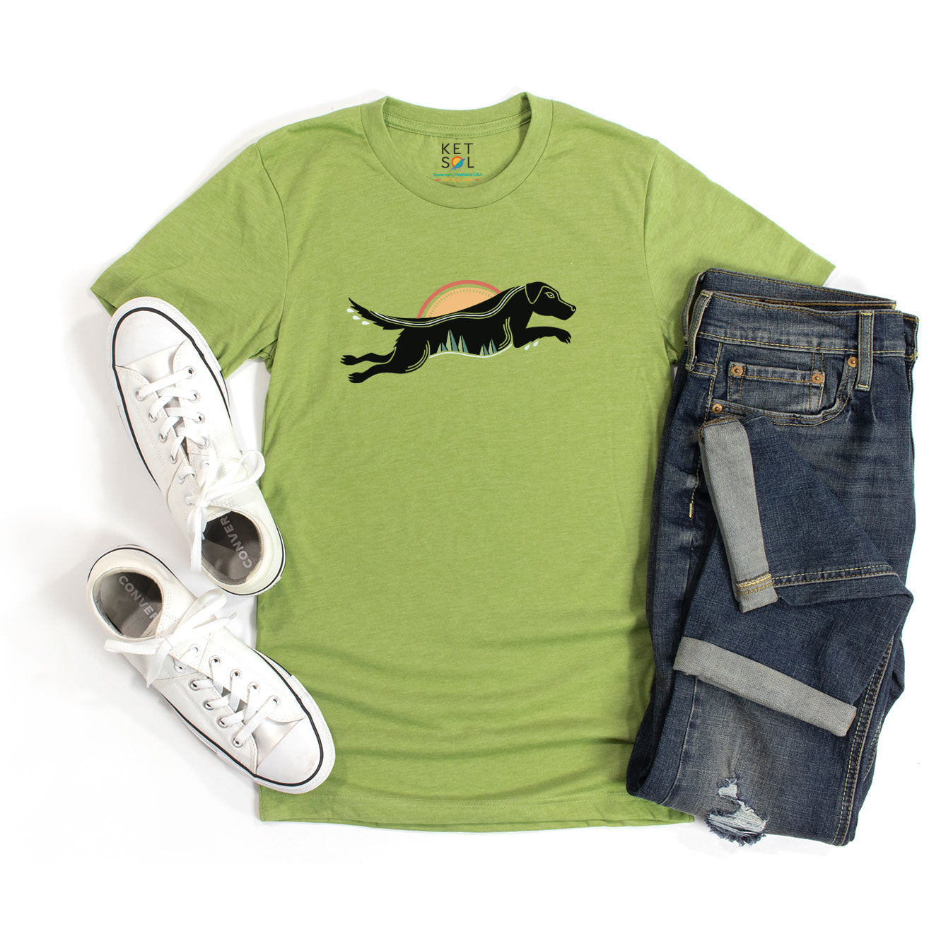 Black Labrador Tee | Grass Green