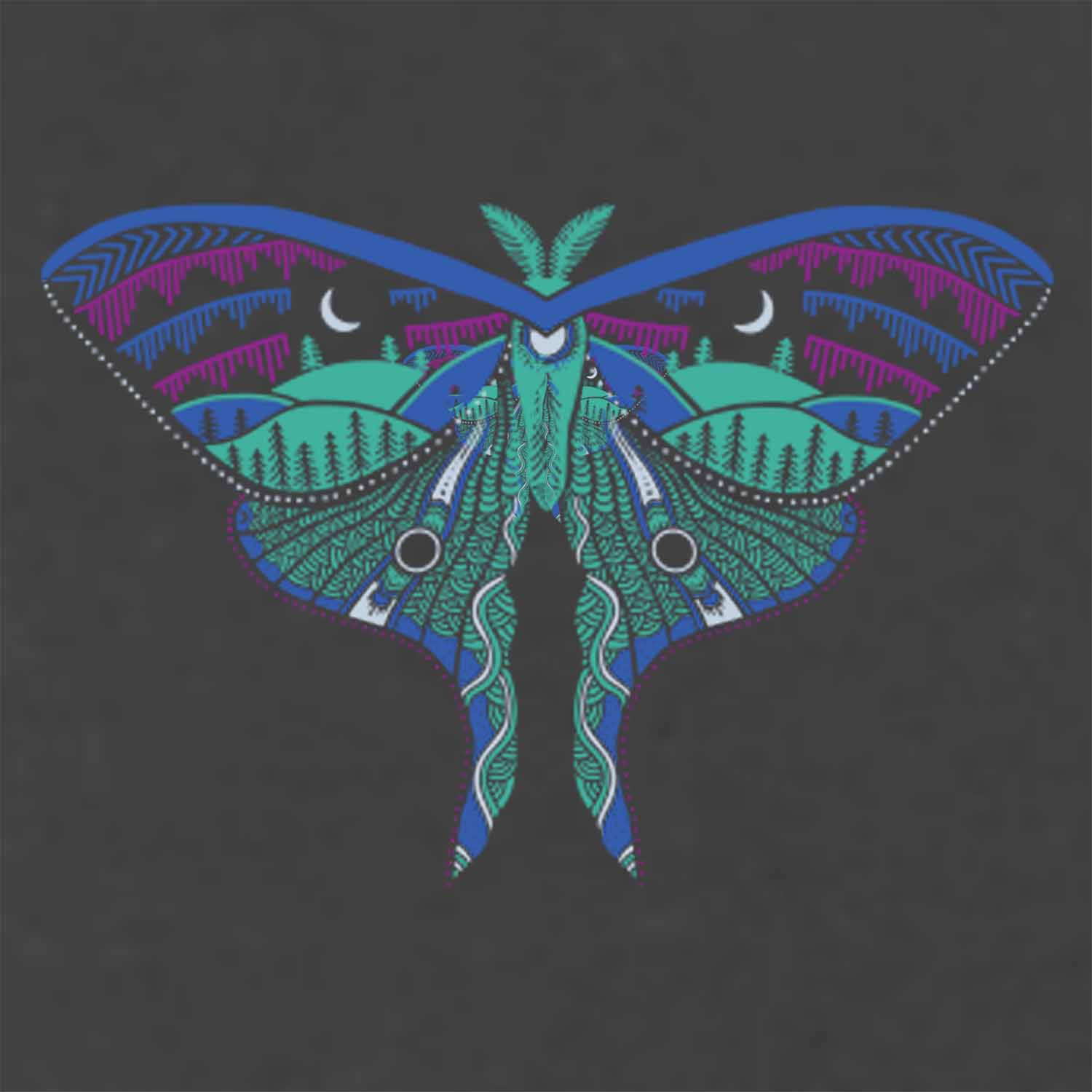 Luna Moth Lightweight Fleece Hoodie