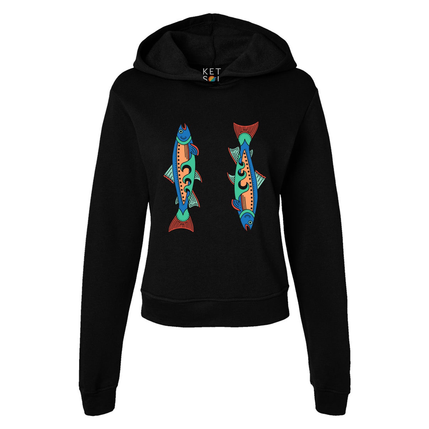 Trout Mid Length Hooded Pullover | Black