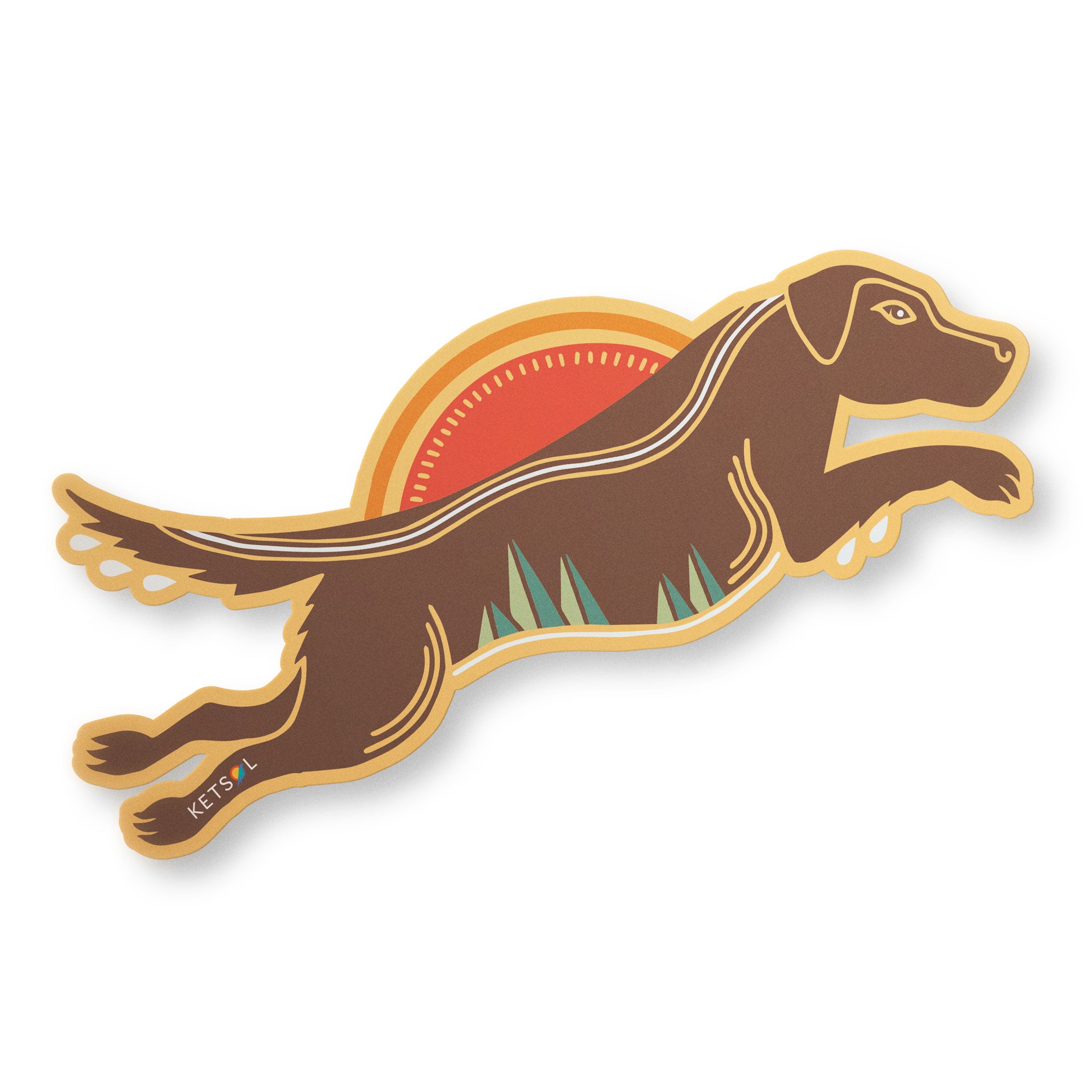 Jumping Labrador Sticker