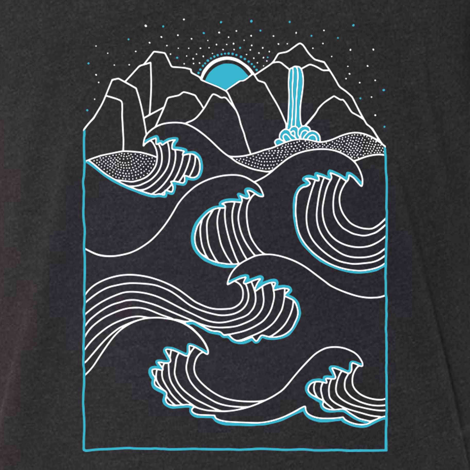 Mountains to Sea Crew T-shirt | Black - Ketsol