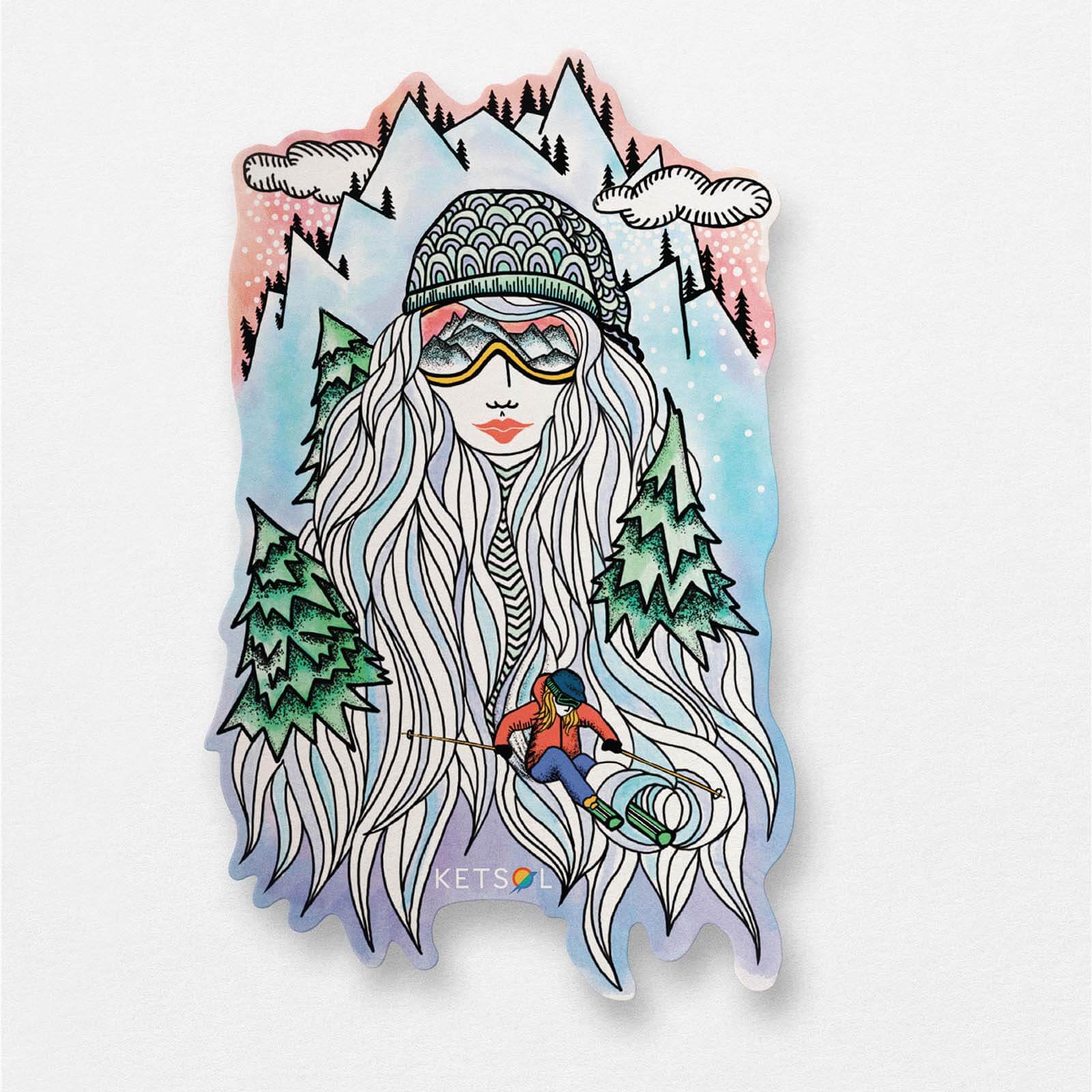 Ski Girl Sticker - Ketsol