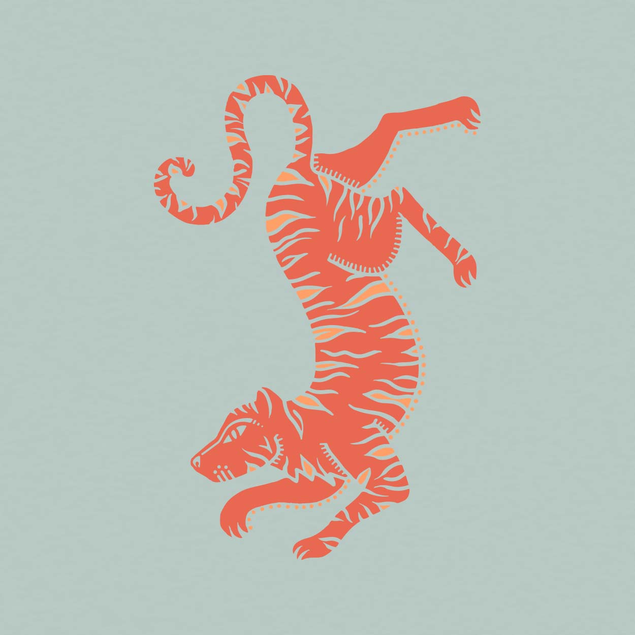 Tiger Scoop T-shirt | Lichen - Ketsol