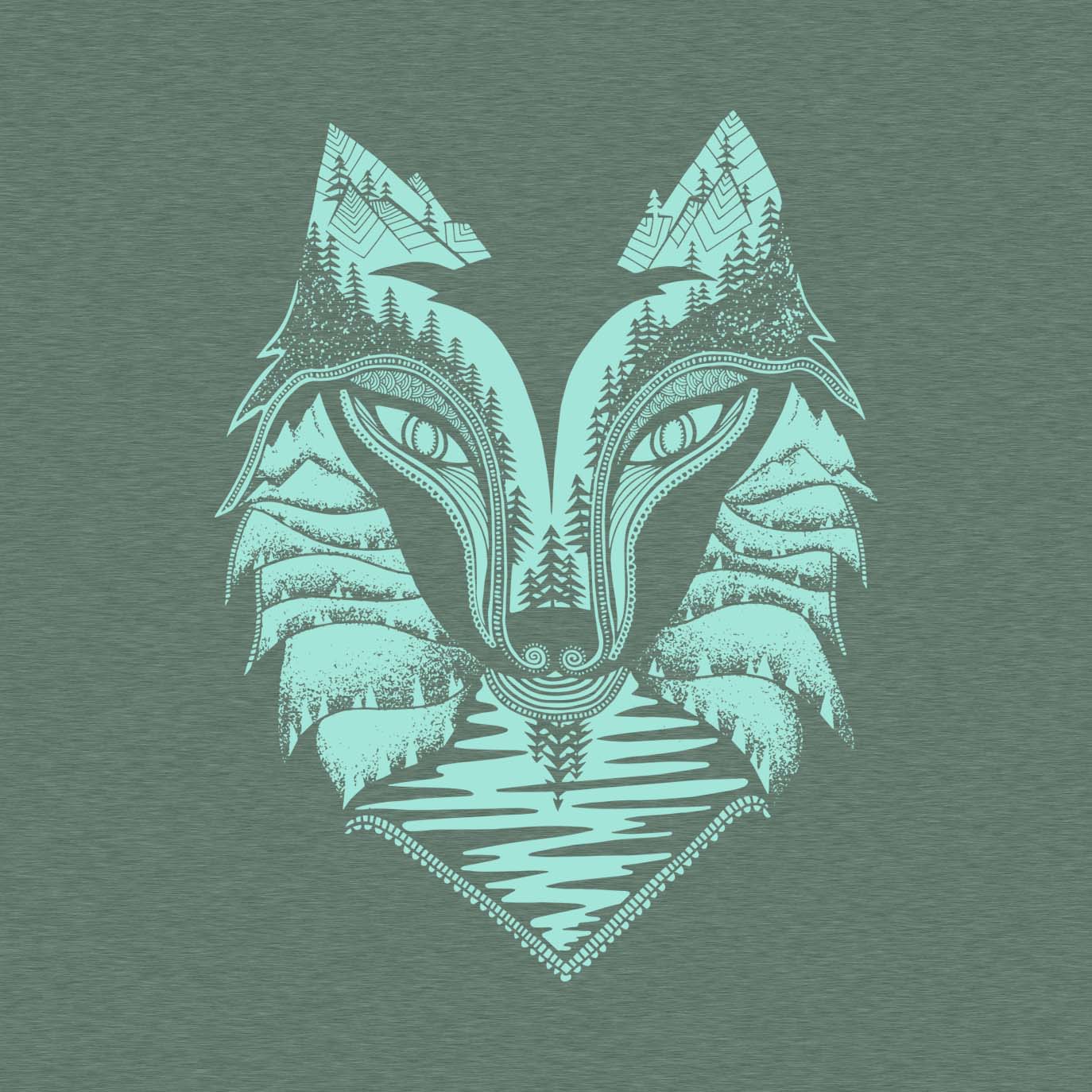 Wolf Scoop T-shirt | Pine - Ketsol
