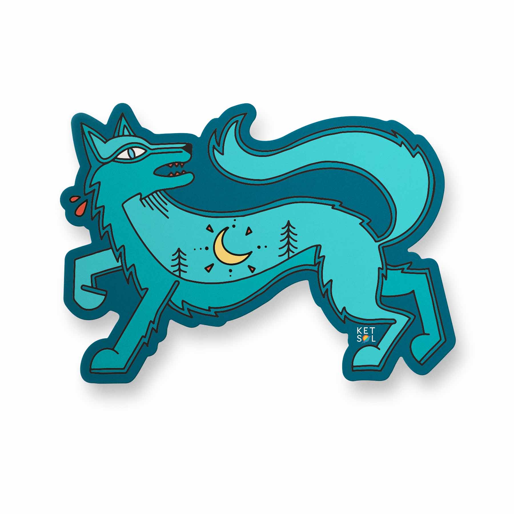 Blue Wolf Sticker - Ketsol